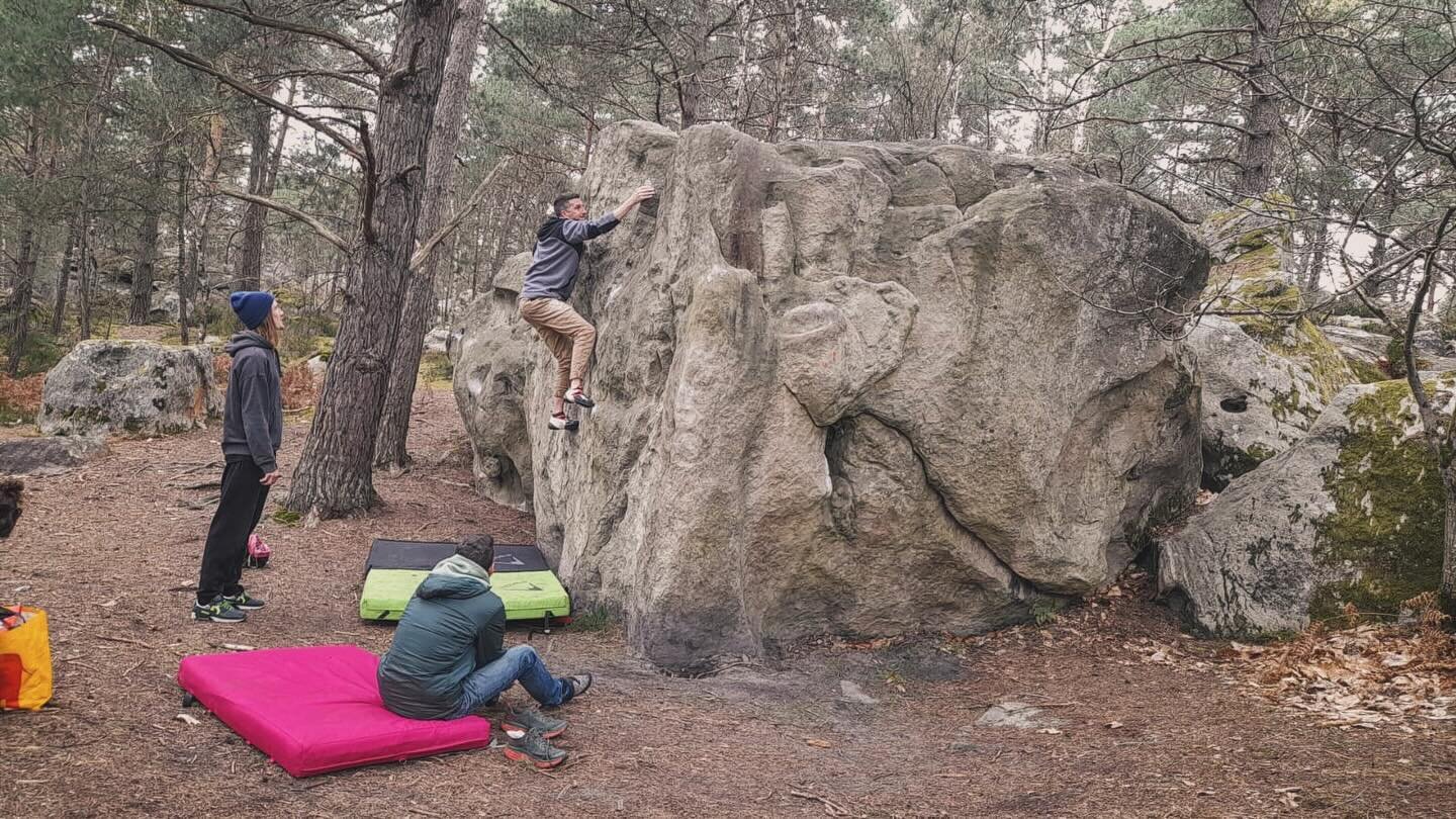 Had an awesome time in font. Didn&rsquo;t climb as much as we&rsquo;d hoped due to the weather, but it was a well needed break. I&rsquo;ll be back in the workshop later this week with the aim to start restocking the. Webshop. 🤙 
. . . . #Bouldering 