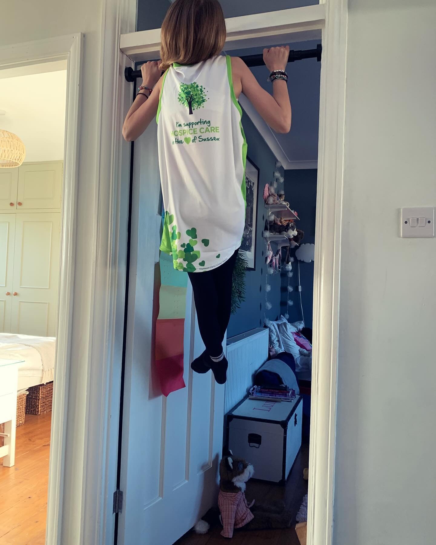 This week Luna is doing a pull up challenge raising money for @stpeterstjames hospice where her grandad (my dad) spent his final days. The hospice is an amazing place that provides care for people with life limiting illness and support for their fami