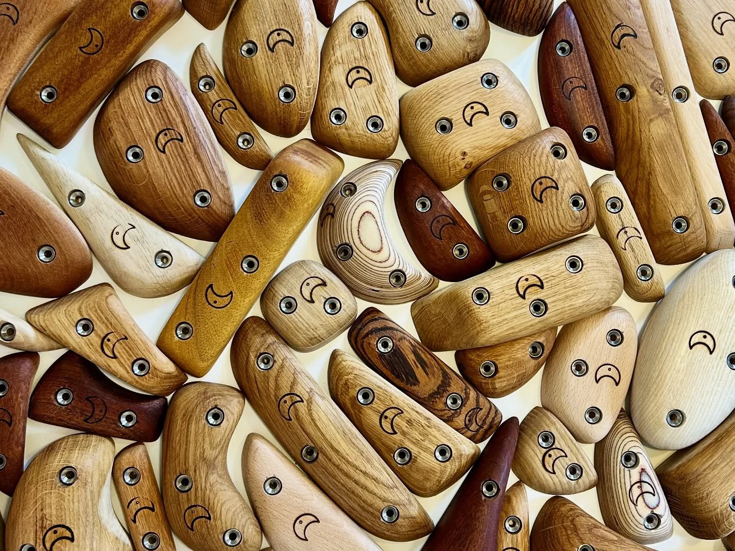 A few more shots of a big set I made up for Boulder Brighton at the start of the summer loads of shapes and wood types. Check them out on the BB walls - mostly set as hard routes. 
.
.
.
#Bouldering #boulderinglife #climbing #woodenholds #climbingtra