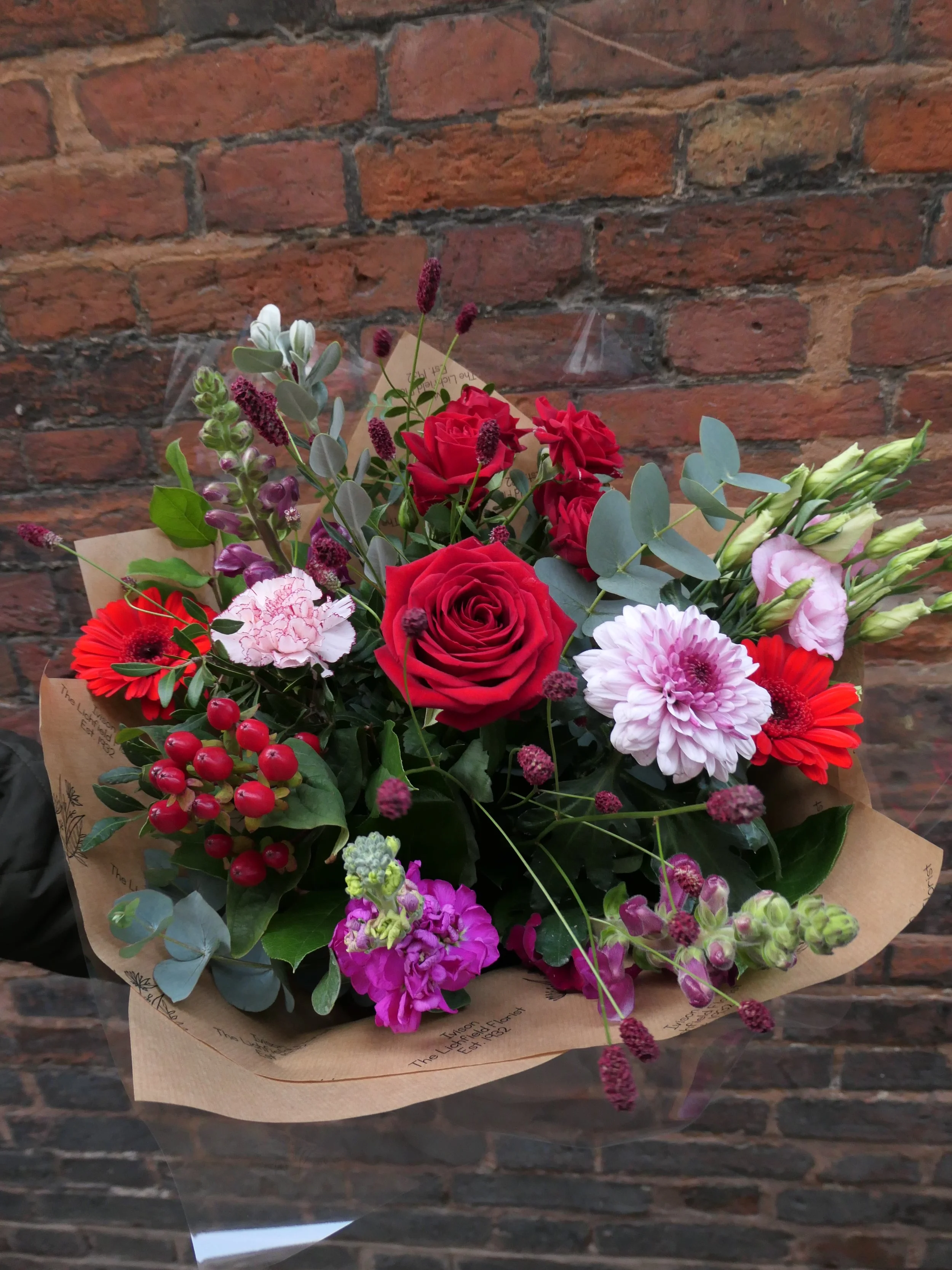 Valentine's Day Florist Choice Bouquet In Reds and Pinks