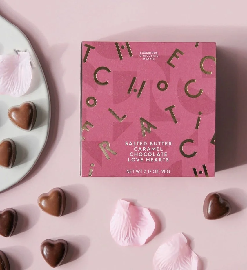 The Chocolatier Salted Butter Caramel Chocolate Love Hearts