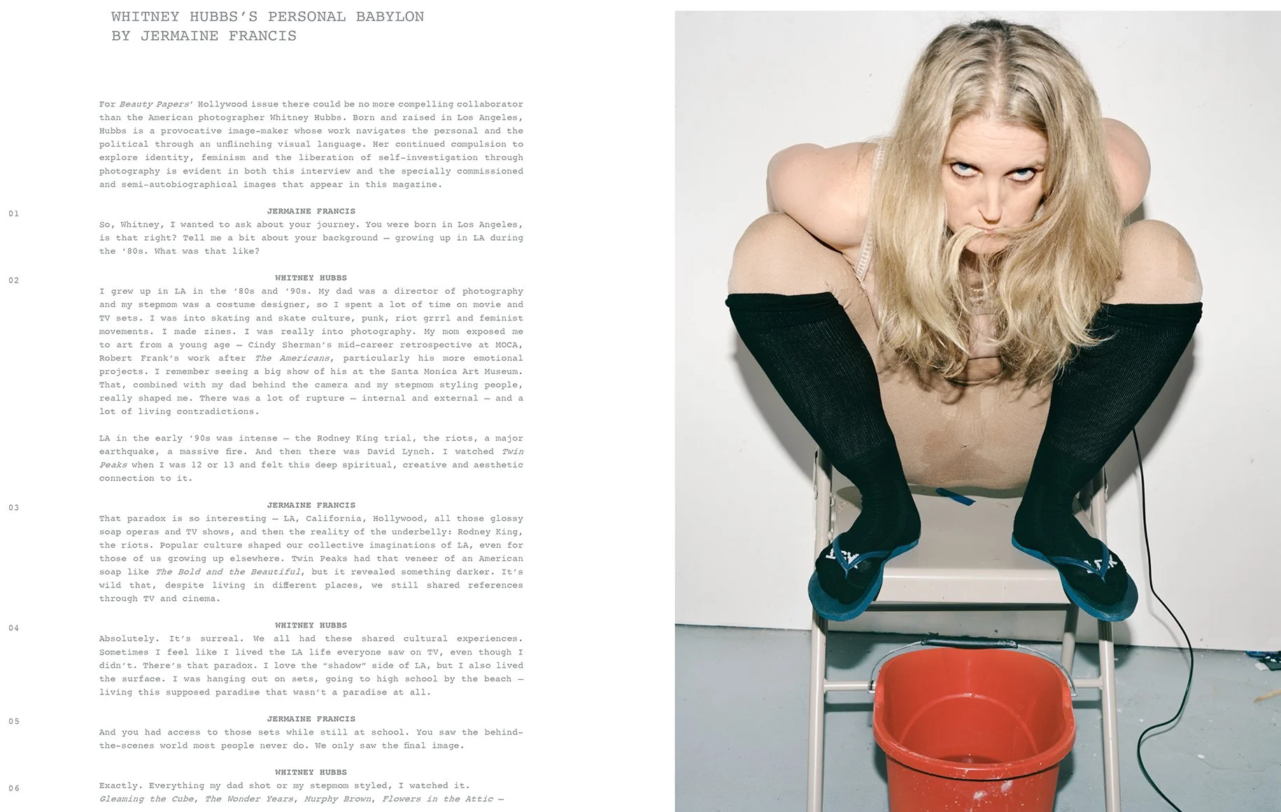Beauty Papers LA issue interview with Whitney Hubbs.