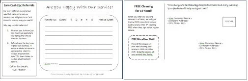 Postcard and Comment Card Templates for Residential Cleaning Companies ...