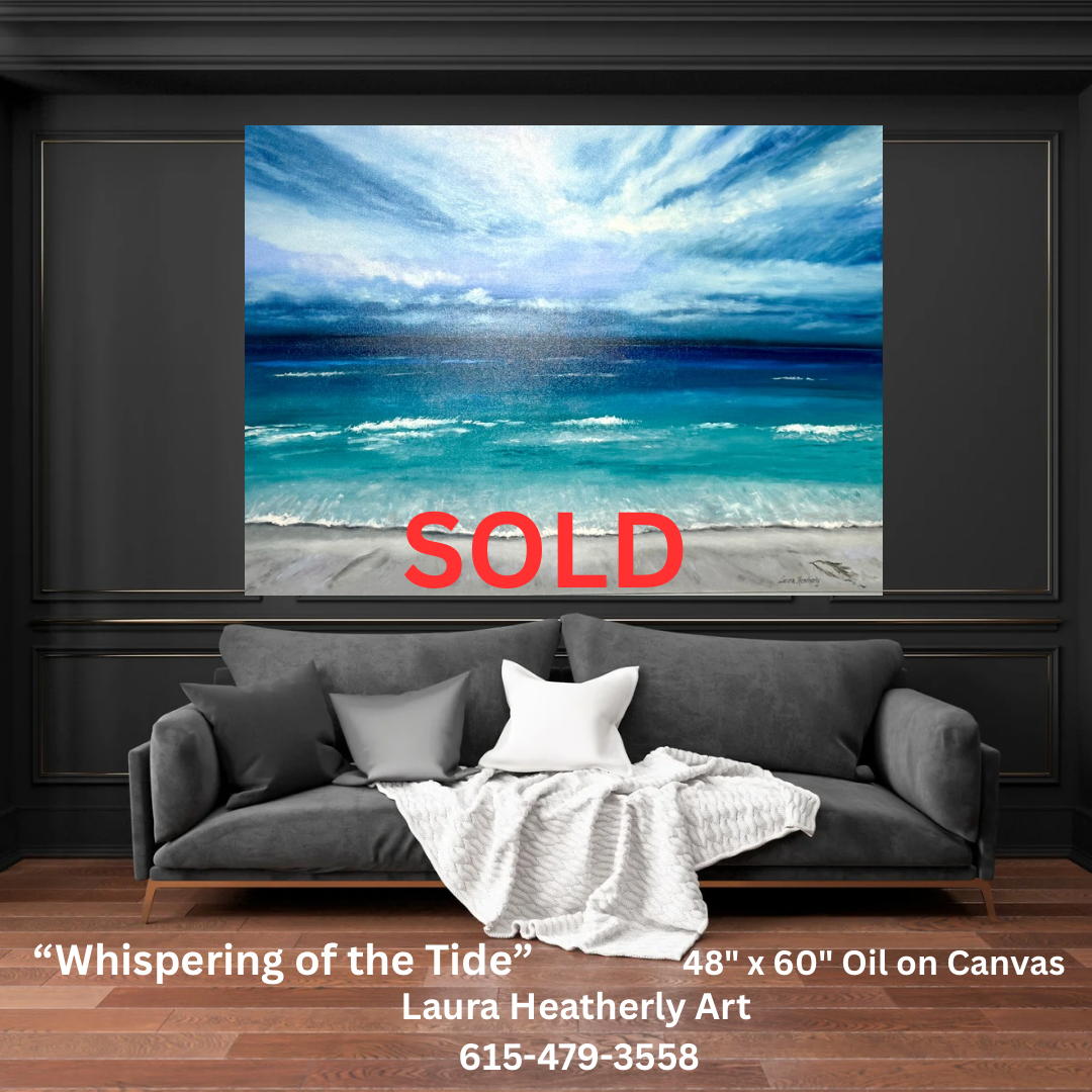 "Whispering of the Tides" Oil on Canvas. 48" x 60". Framed. SOLD