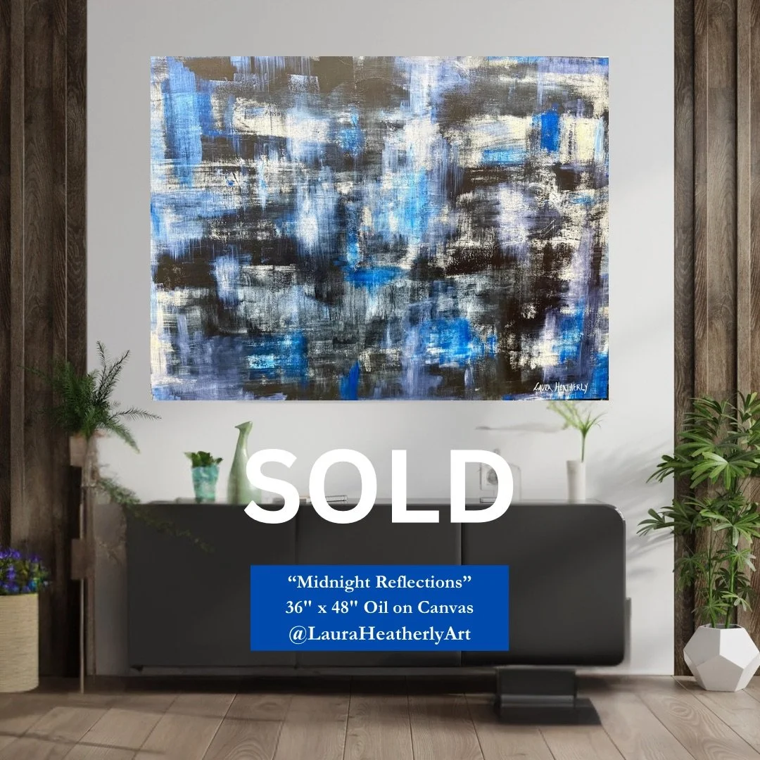 "Midnight Reflections" Oil on Canvas.  36" x 48" Framed. SOLD