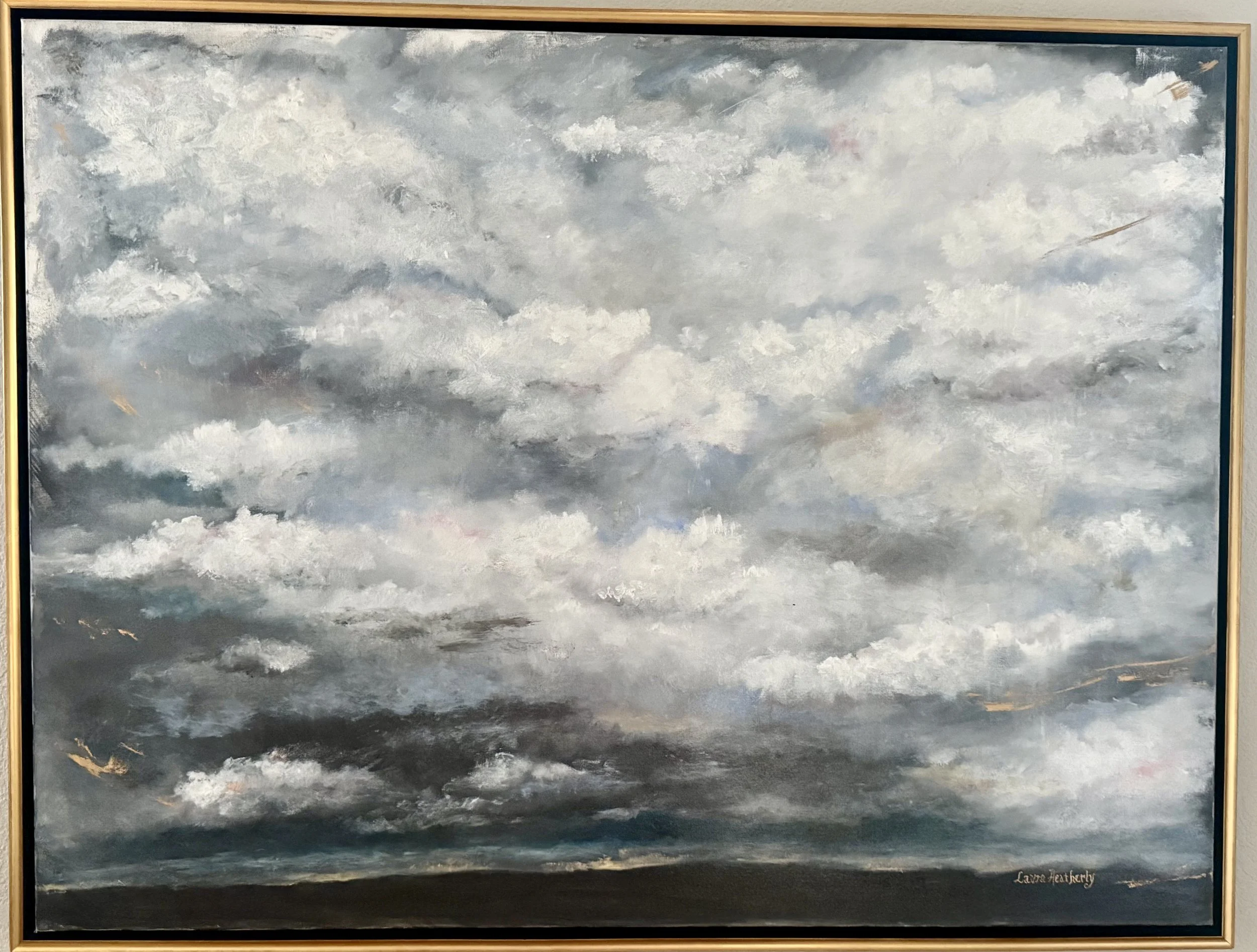 Thunderstorm.  3' x 4' oil on canvas.  Framed. Available.