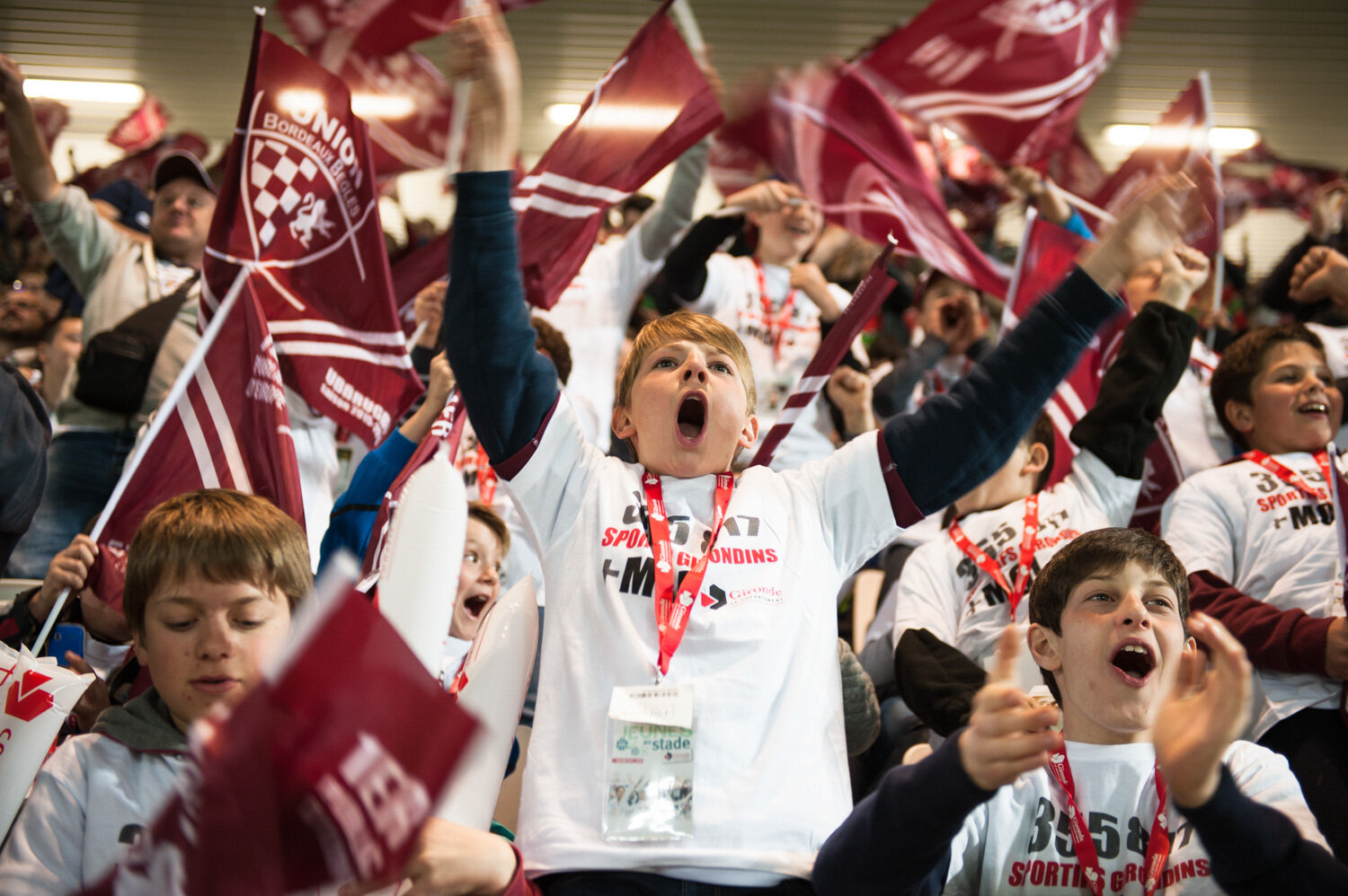  Opération "Jeunes au Stade", pour un accés populaire aux événements sportifs. Avec le Département de la Gironde. Bordeaux, France. Avril 2016 // Operation "Youth at the Stadium", for popular access to sporting events. With the Department of Gironde.