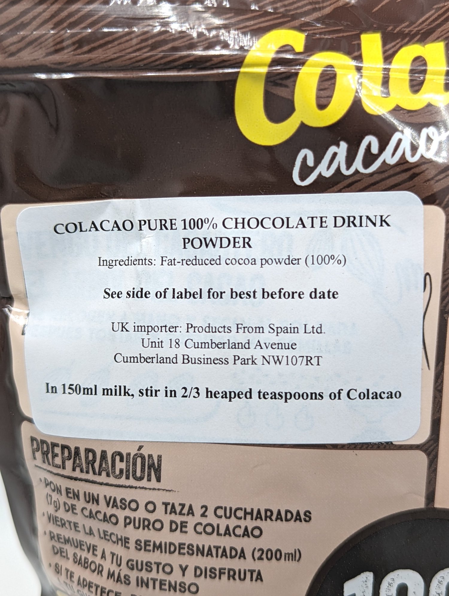  Original Cola Cao 100% Pure Chocolate Drink Mix