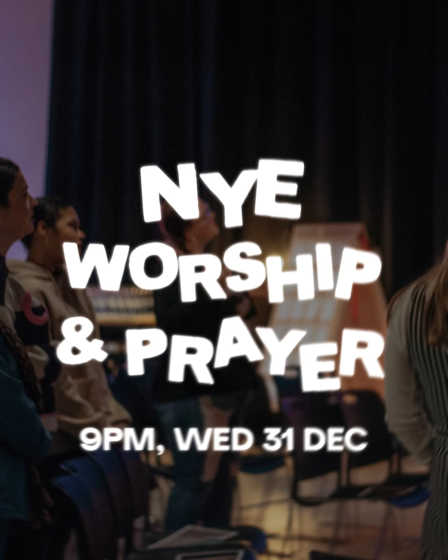 Looking for some NYE plans? 🎆 

Join us for our annual NYE Worship and Prayer Night! We&rsquo;ll be welcoming in 2026 in worship, praising God for all He has done and praying for His kingdom to abound in greater measure. 

There&rsquo;ll be food, ga