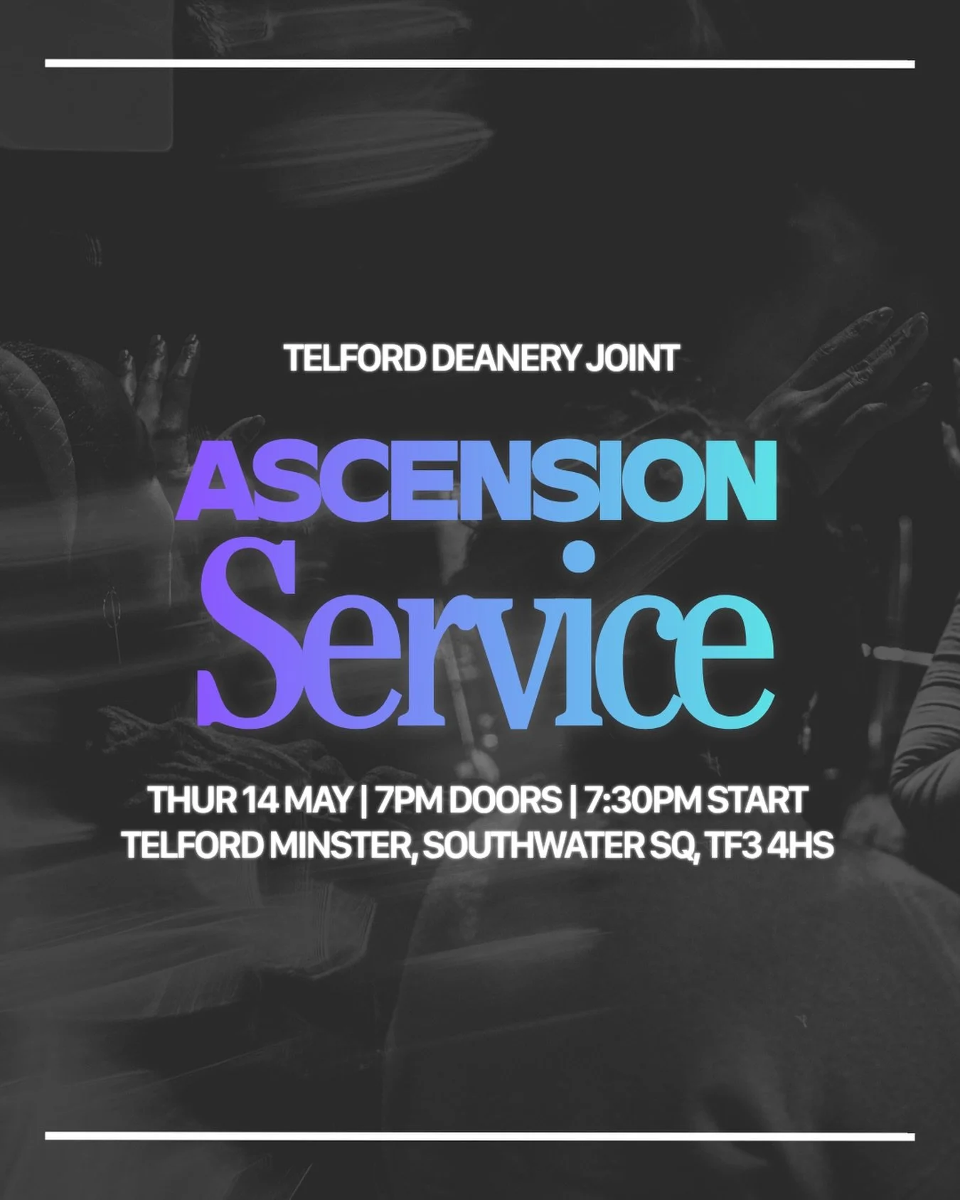 1 week to go! 🗓️

We are thrilled to be joining together with churches from across the area for a joint Ascension Day Service. 🙌🏼

This is an important day in the season of Eastertide as we celebrate Jesus&rsquo; ascension to heaven and His promis