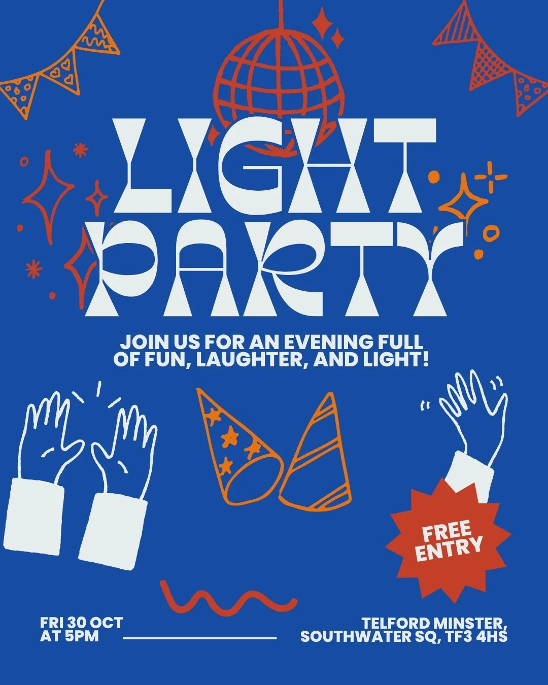 Light party is coming! 💡 

Join us for an evening of fun, crafts and all sorts of fun for all ages. A great alternative to Halloween to invite friends and come along!