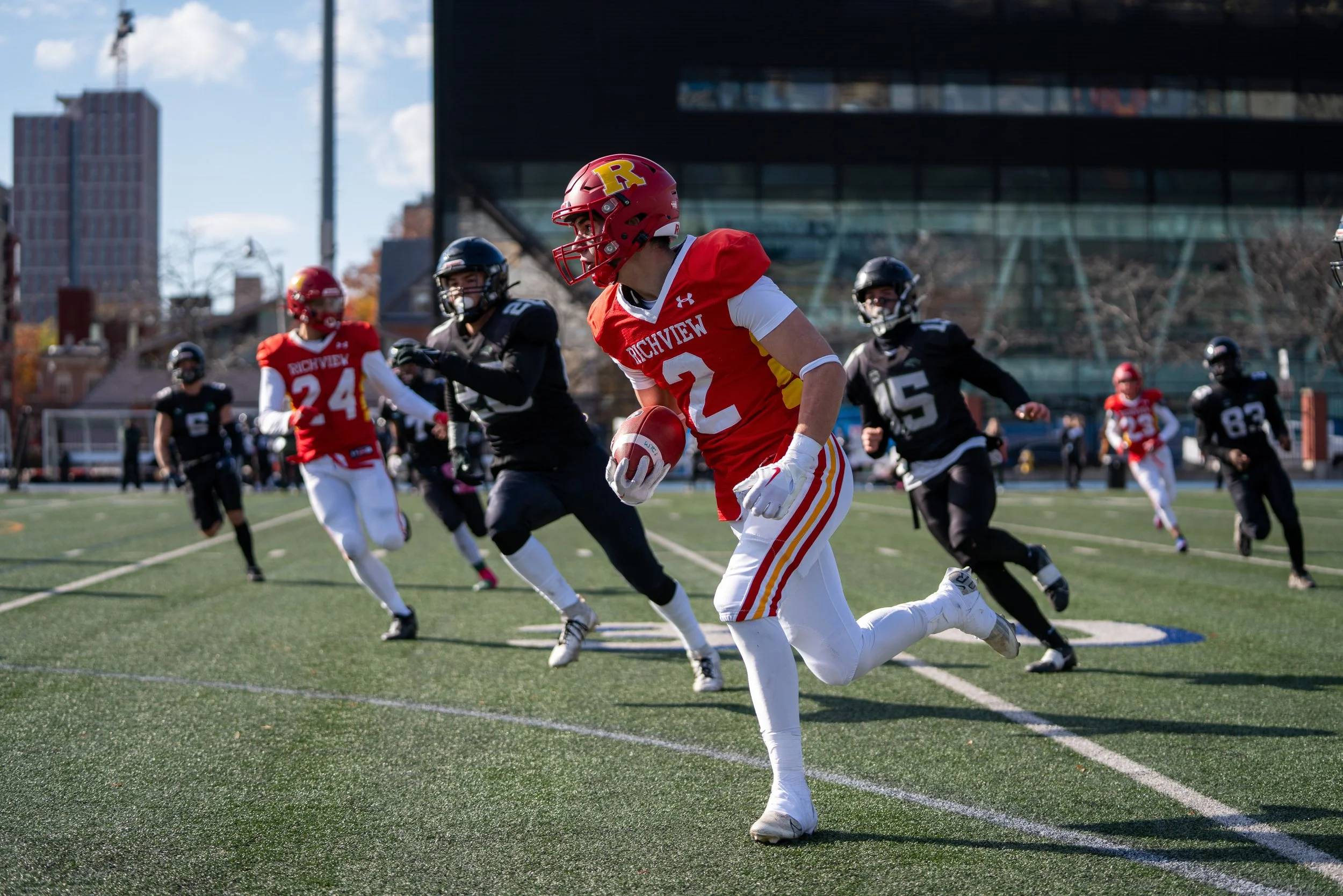 Richview Football take on the Western Tech Colts in the Sr. TDSSAA Championship game. November 13, 2023. (Kaj Larsen Photo for Football Toronto)