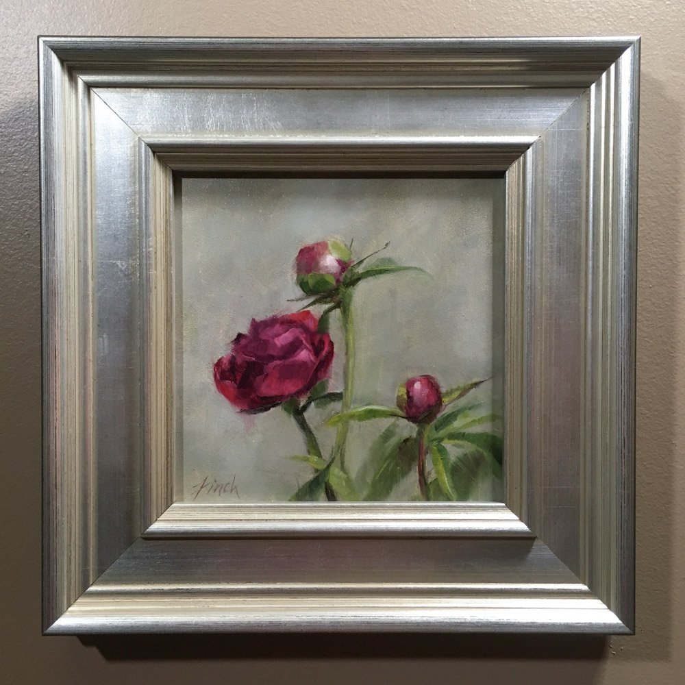Hopeful rebecca finch oil paintin hot pink peony framed.jpg
