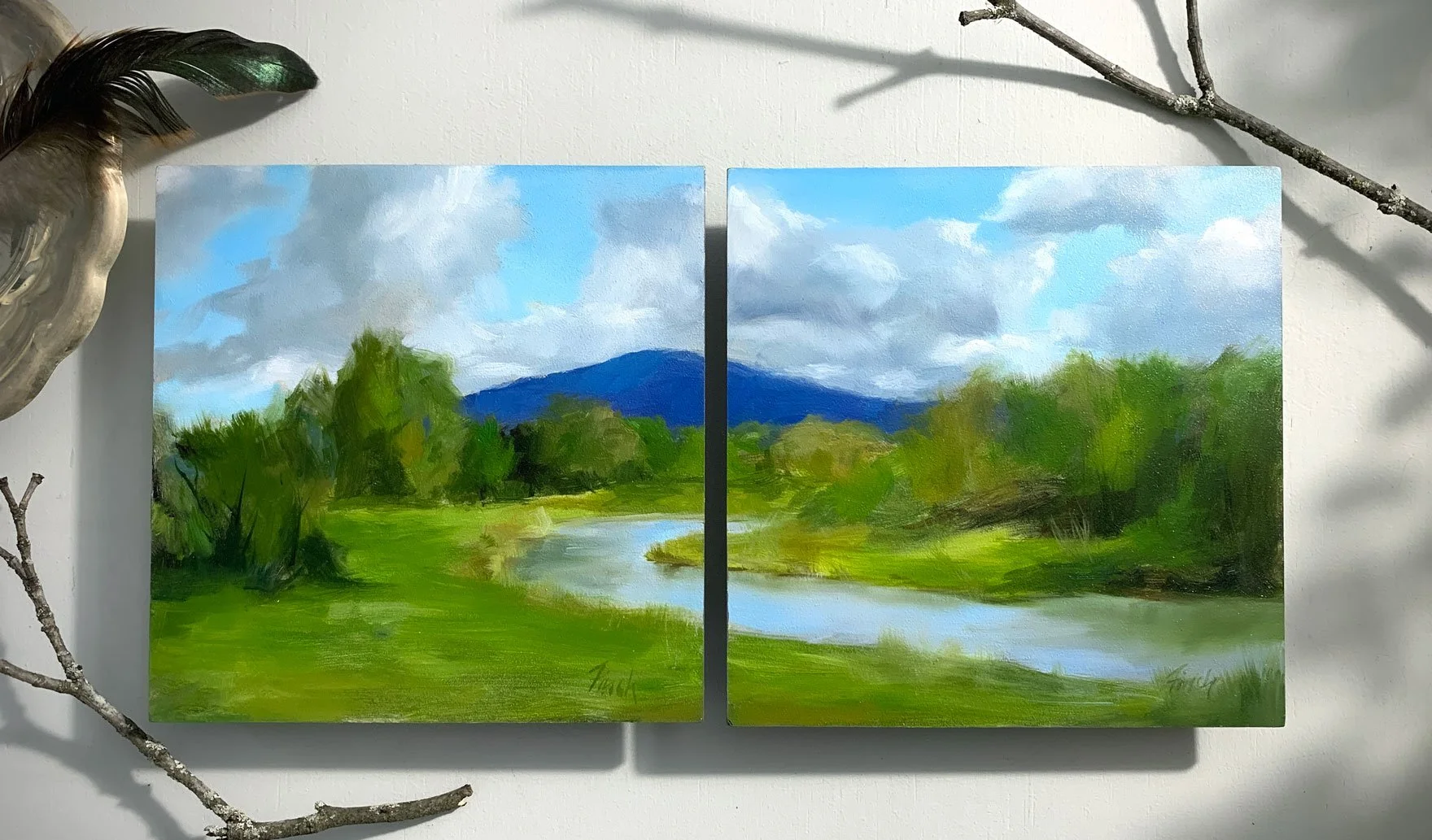 Upstate Skies landscape painting in oil