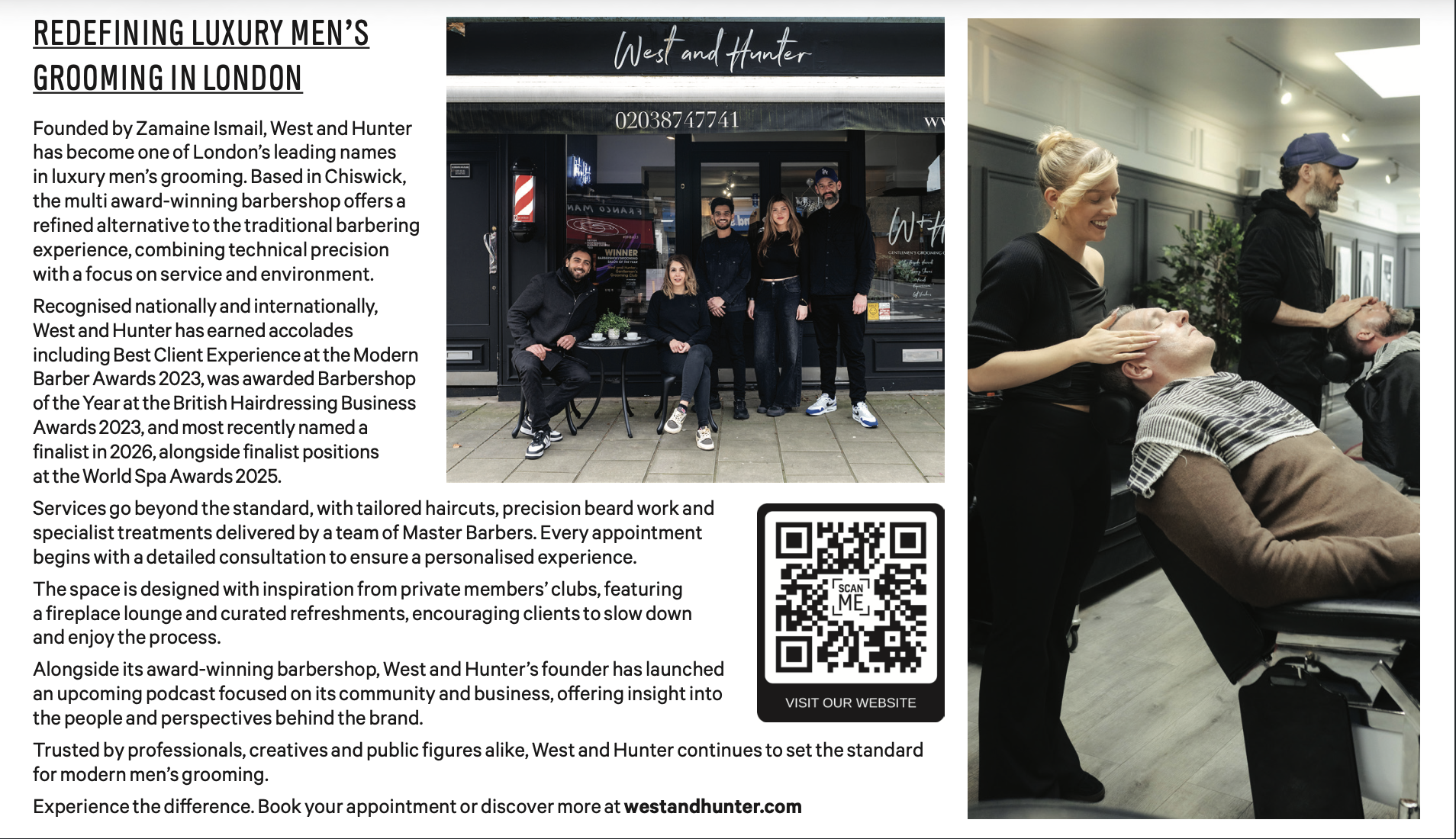 Being featured in Men's Health is a proud moment for everyone at West and Hunter. Since opening our doors in 2020, we've worked hard to build something different — a place where great barbering, hospitality and experience come together. To be recogni