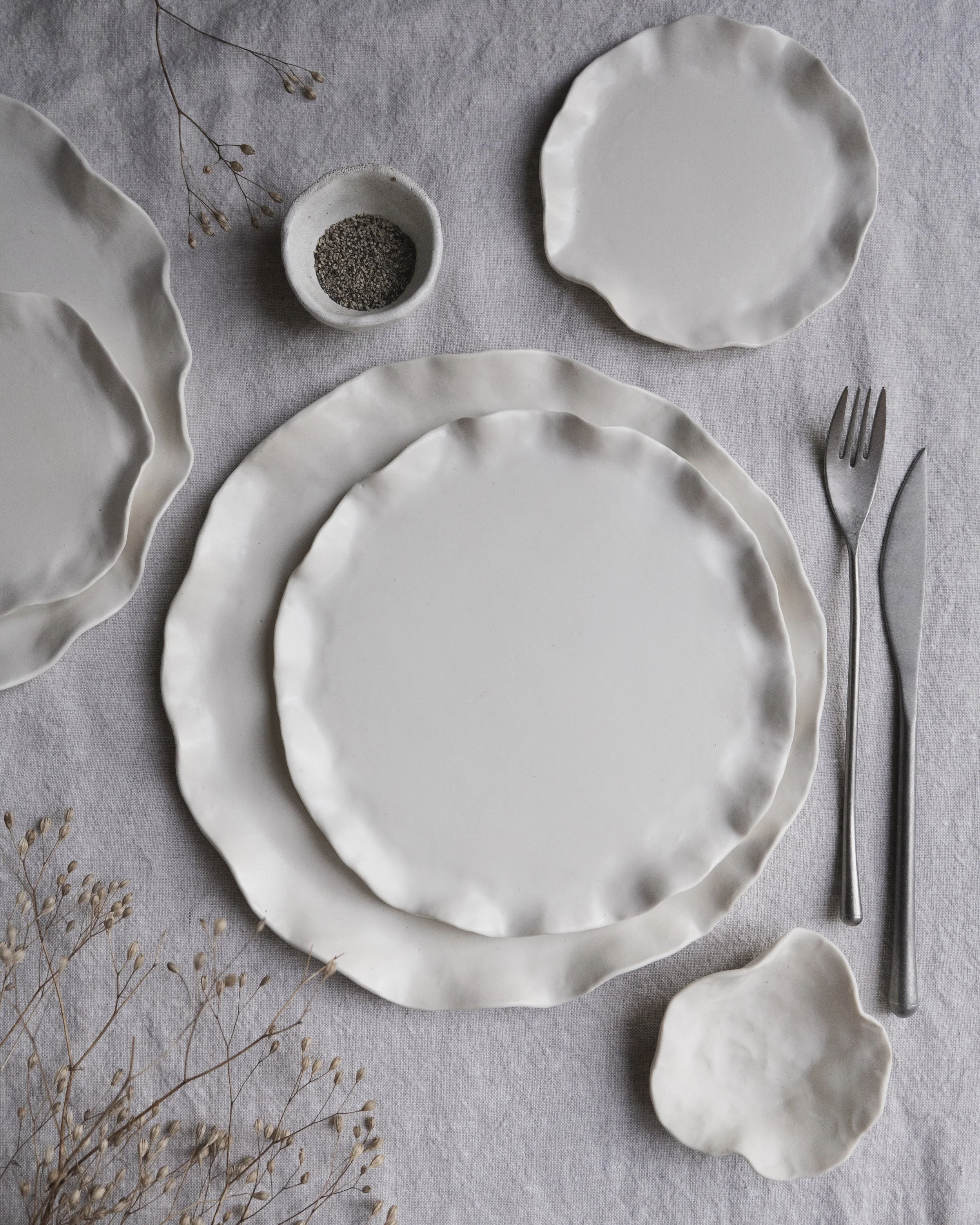 Porcelain Frill Plates — Every Story Ceramics