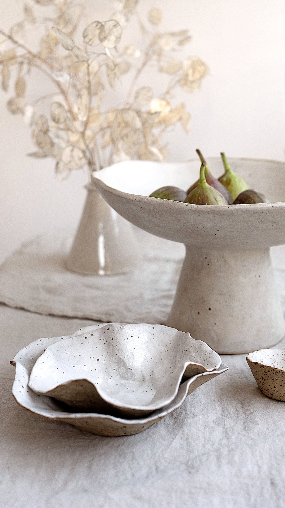 Creative Co-Op Taupe Stoneware Footed Bowl With Handles | Reactive Glaze, 8" Diameter, Kitchen & Dining Serving Bowl
