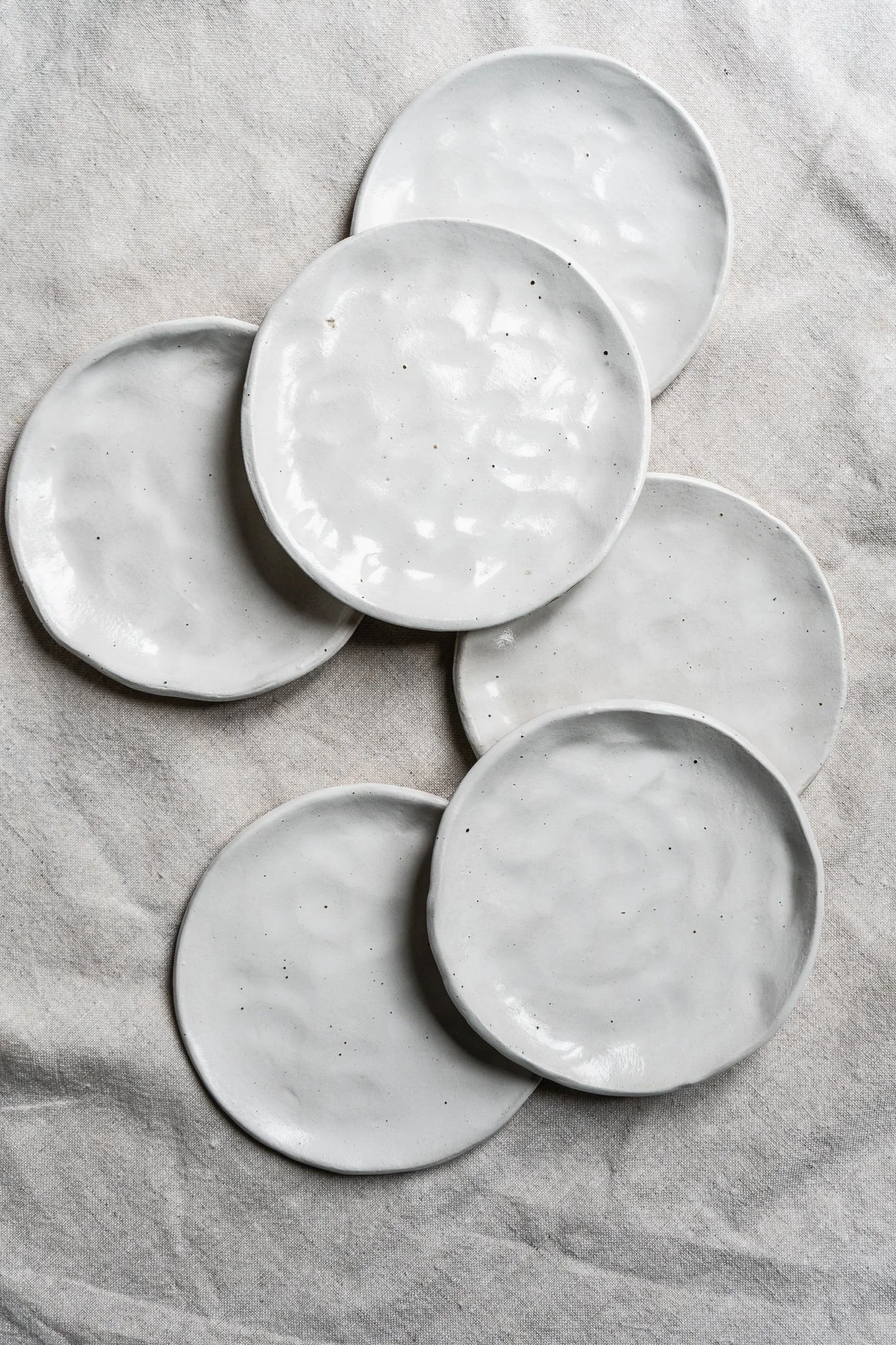 *STUDIO SALE* White Flecked Plates - Medium (Seconds)