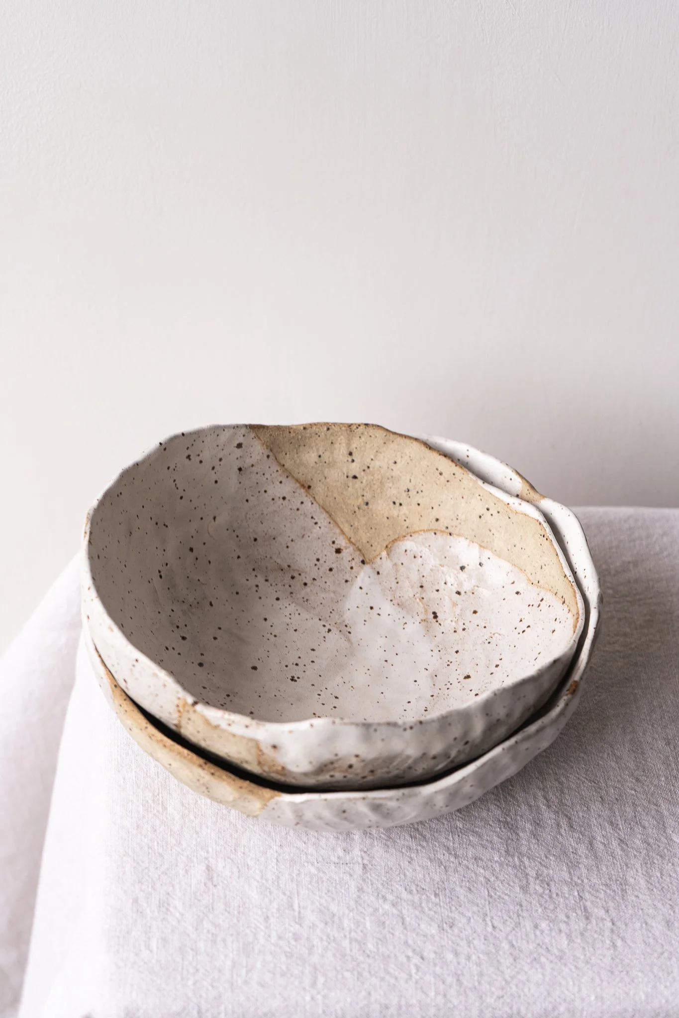 *STUDIO SALE* Matte White Speckled Bowls #26