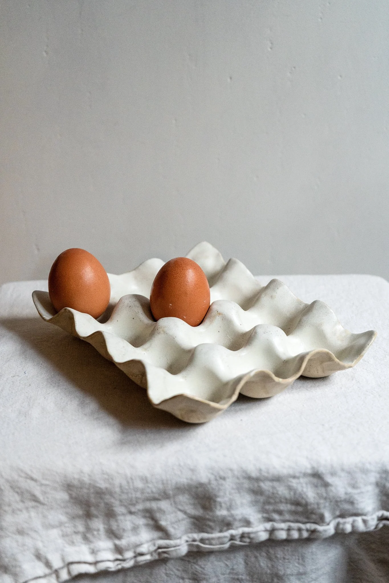 *STUDIO SALE* 12 Egg Holder in Pebble Glaze - Samples