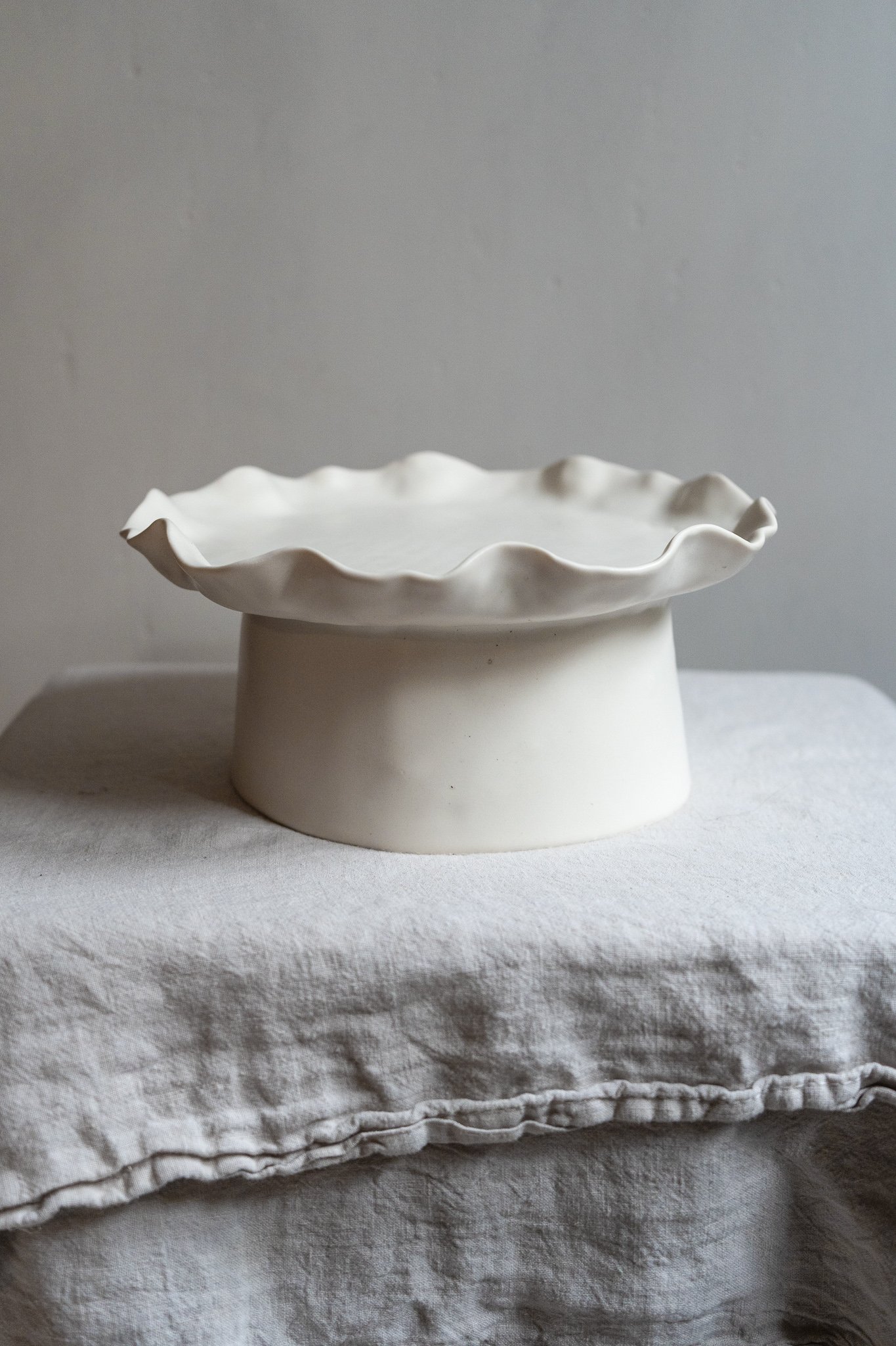 *STUDIO SALE* Porcelain Cake/Serving Stand in Satin Glaze - Second