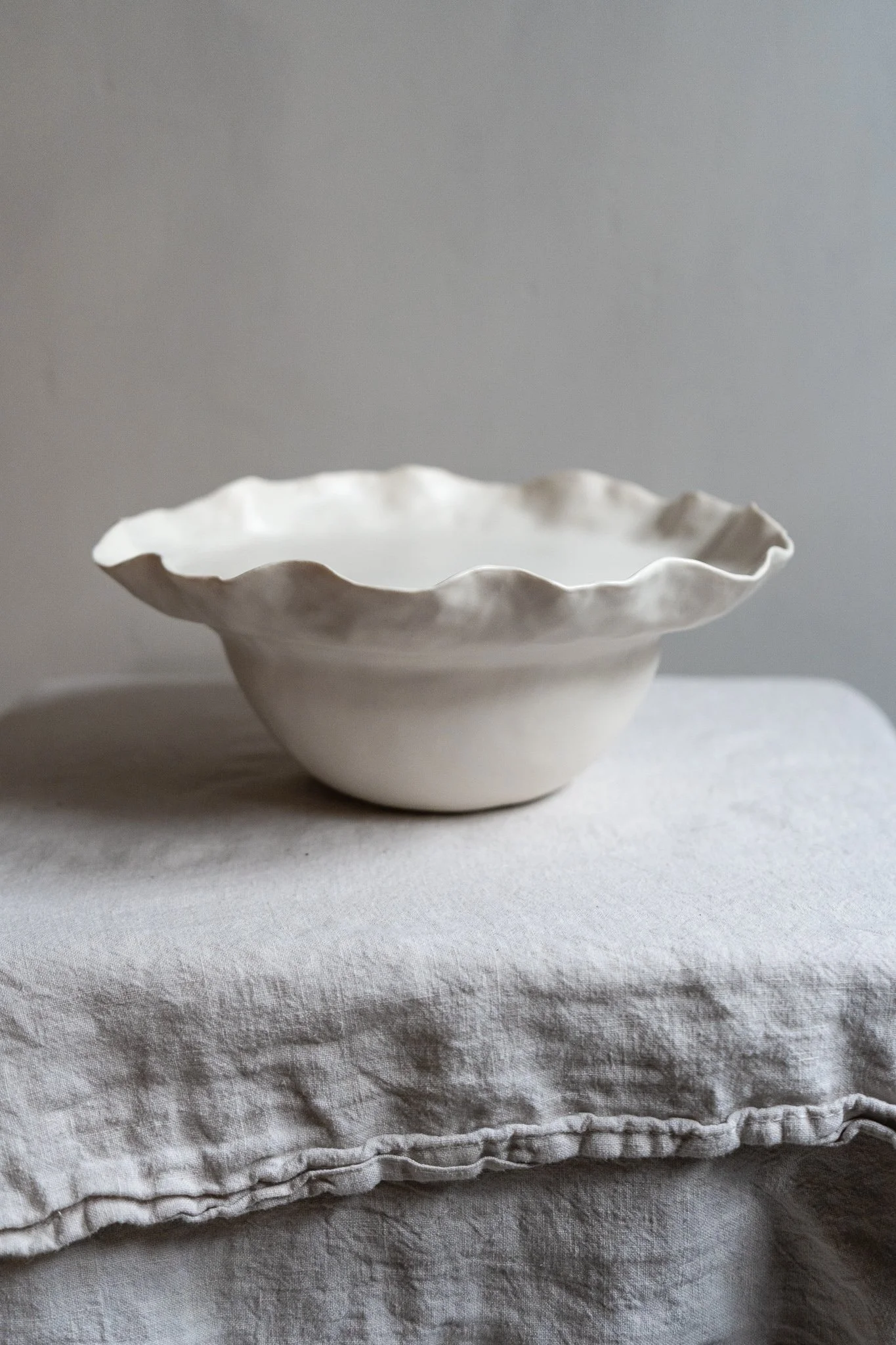 *STUDIO SALE* Porcelain Cake/Serving Stand in Satin Glaze, Round Base - Second