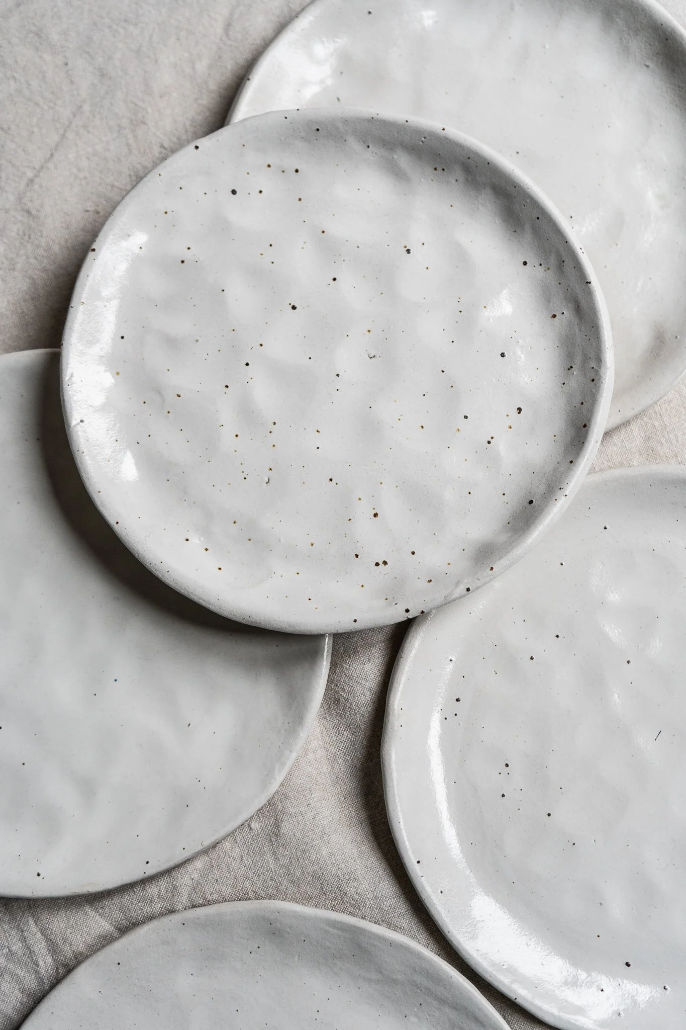 *STUDIO SALE* White Flecked Plates - Small (Seconds)