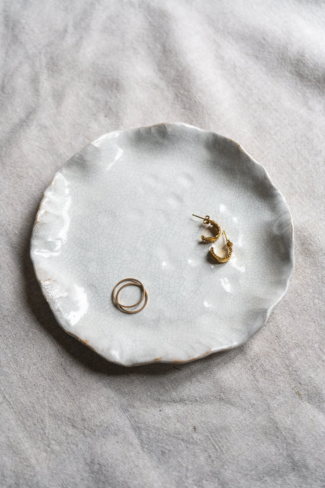 *STUDIO SALE* Crackle Glaze Jewellery Dish
