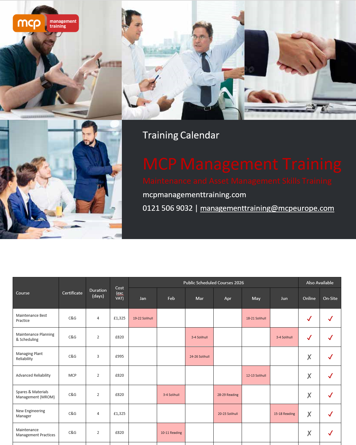 MMT Calendar Front 2026