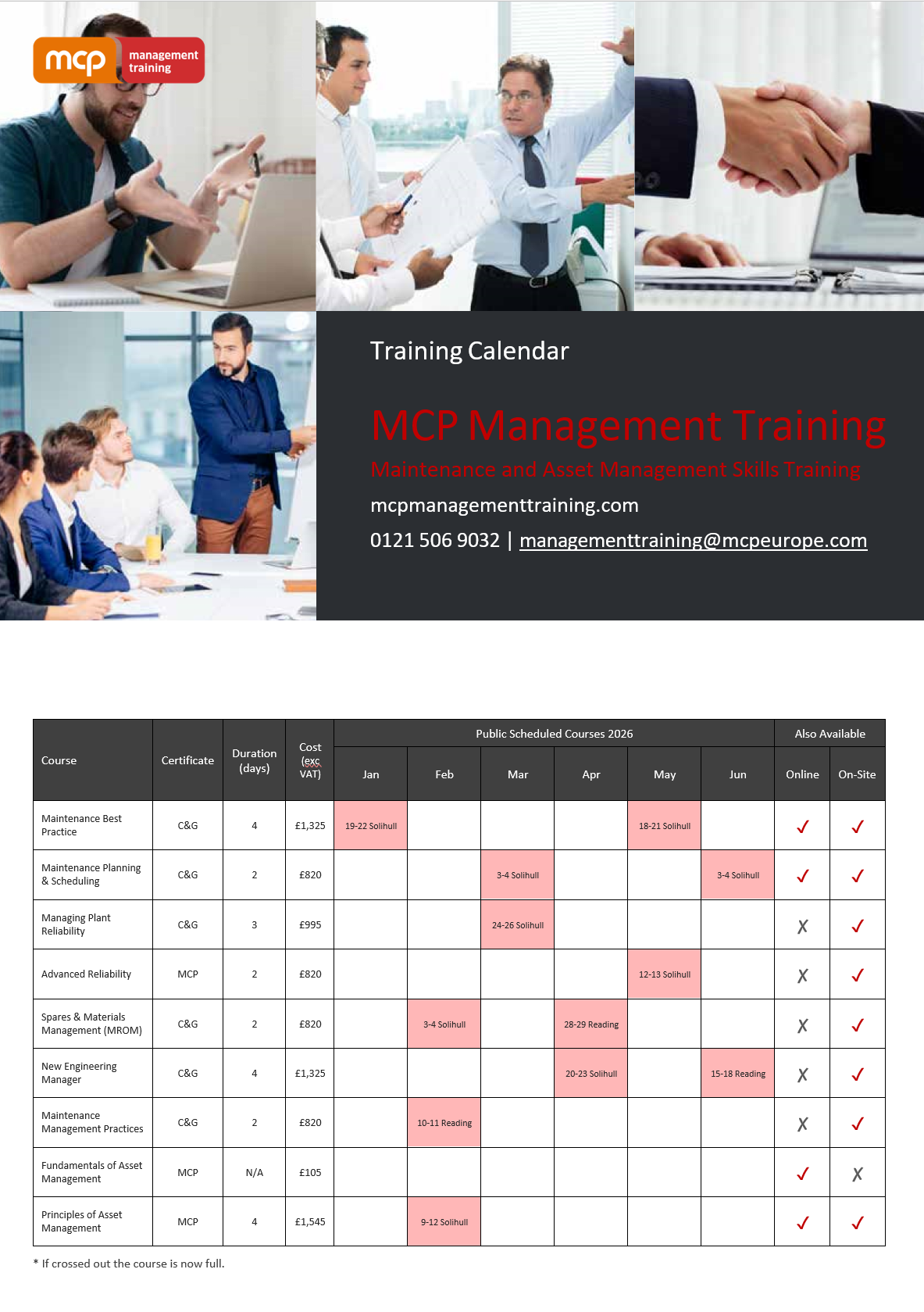 MMT Calendar Front 2026