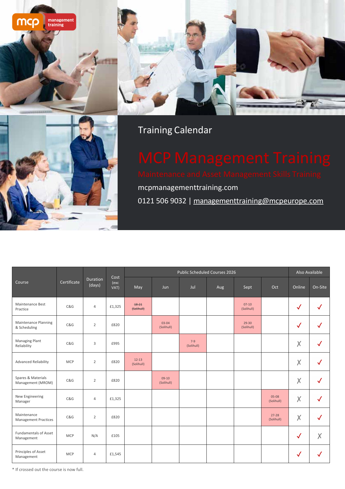 MMT Calendar Front 2026