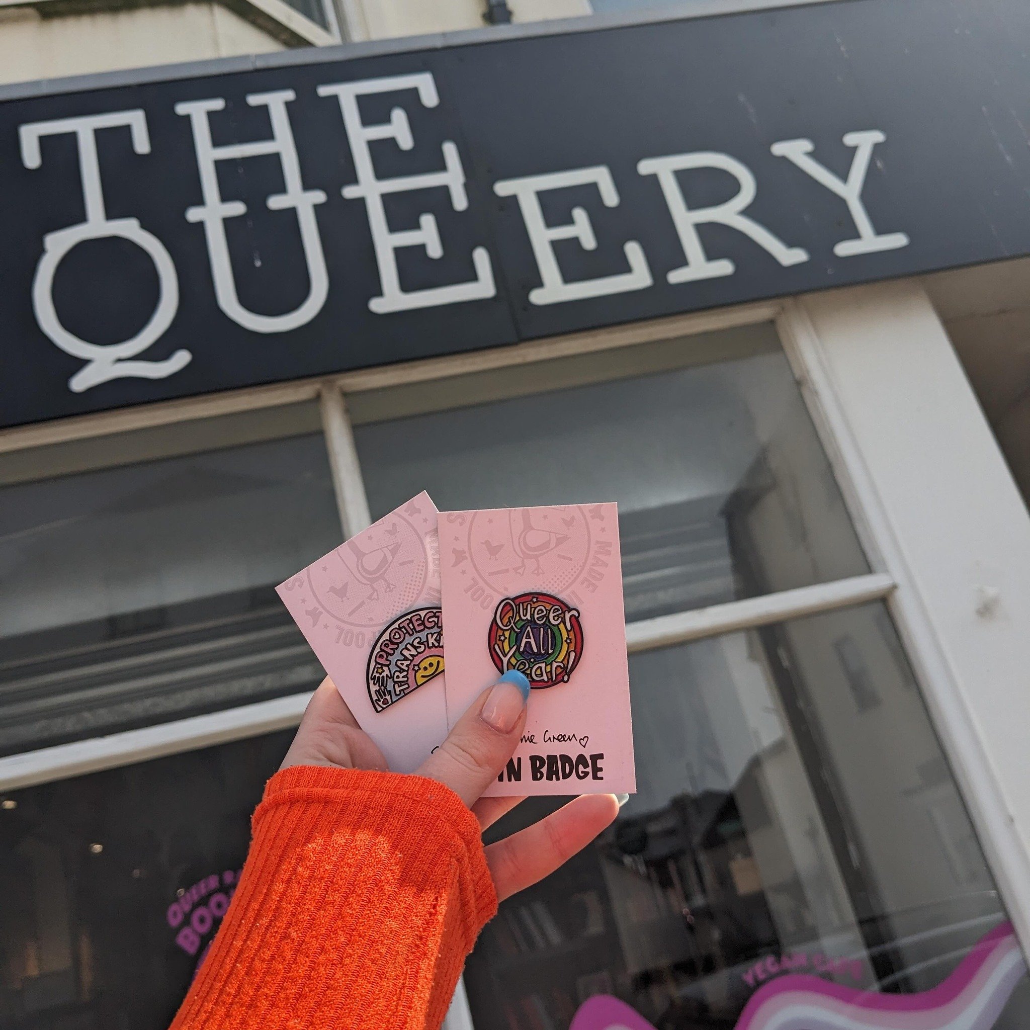 Hello BRIGHTON! 🌈 

I&rsquo;m delighted to say you can now get your hands on my pins, stickers and magnets from the brilliant gang @thequeerybtn - my newest retailer.

The space encompasses a queer radical bookshop, a small vegan pay-as-you-feel caf