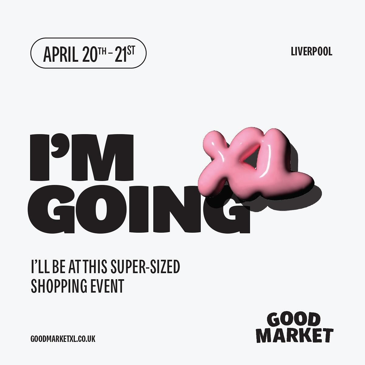 This weekend folks! The mighty @goodmarket_xl returns to Liverpool. 2 days of wall to wall makers, creators, indies and bakers, over 160 in total! 

I&rsquo;ll be there on Sunday night 11-4 on stand C1 so swing by and say hi! 

Get 2-4-1 tickets with