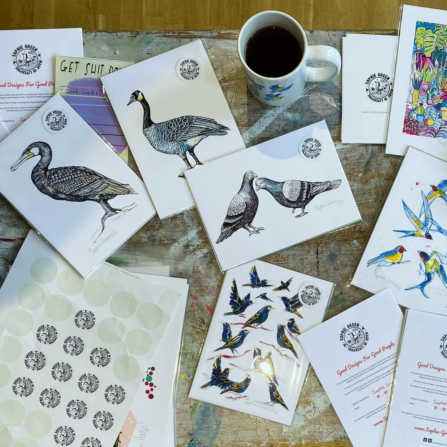 Back in my happy place with the birds today, easing into autumn and sketching ahead of the busy season. I&rsquo;ve a soft spot for the monochrome bird illustrations, away from my usual colour drenched style, and always wish I had time to do more. I&r