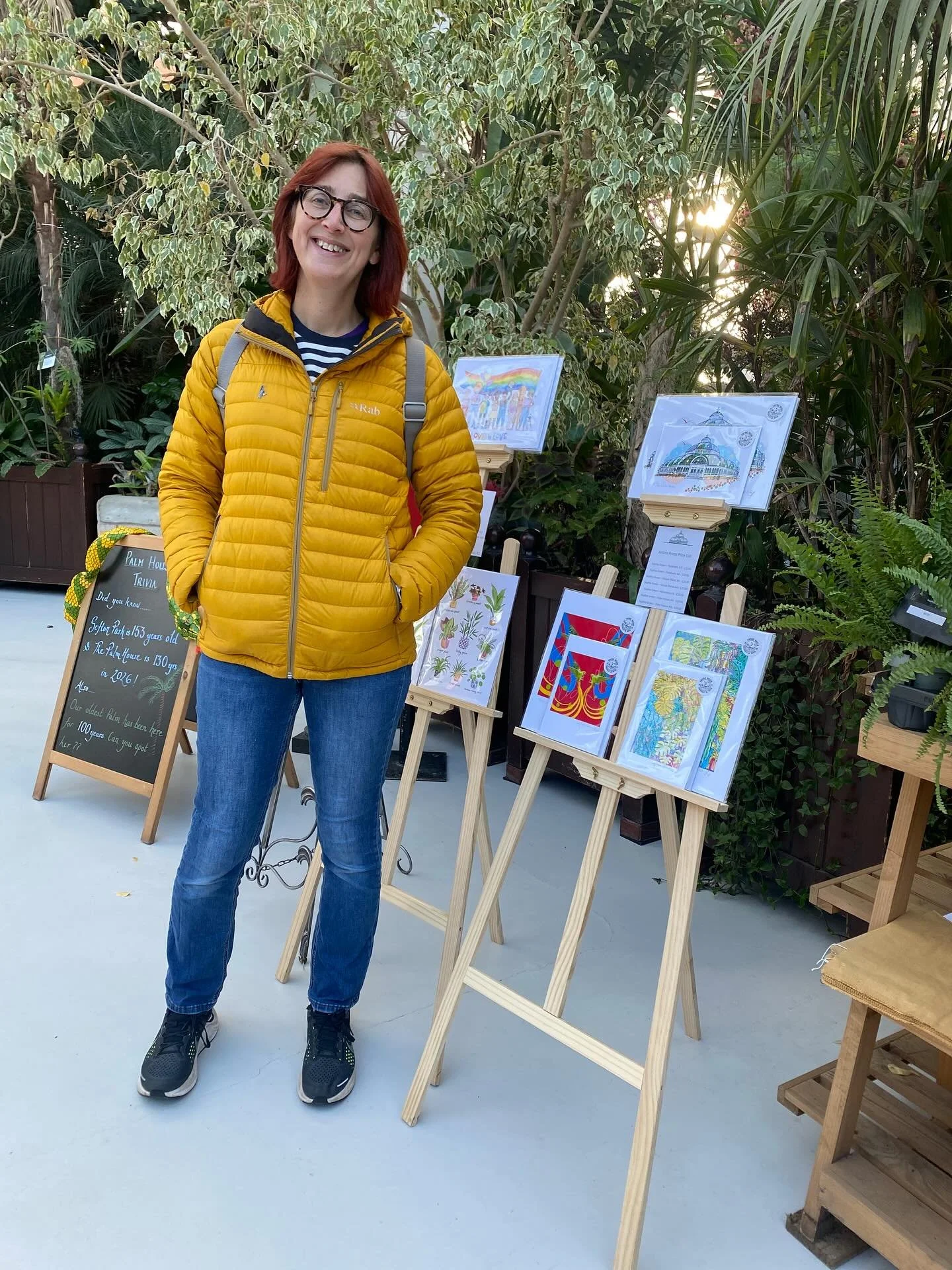 A lovely autumnal stroll through the park to @seftonparkpalmhouse to see their new range of botanically themed art and gifts, a colourful collection of quality pieces, including work from yours truly. 🌱 
If you’ve never been to the Palm House