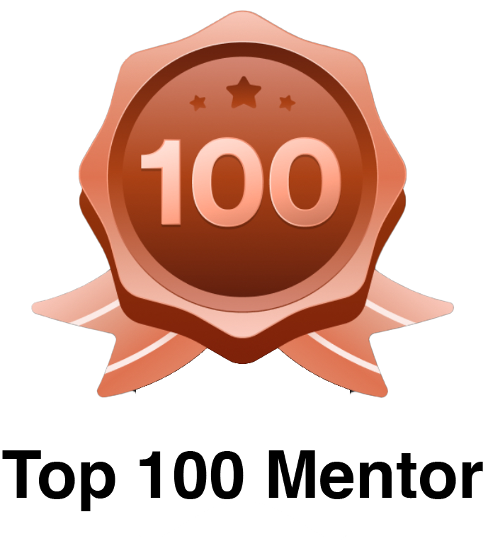 Digital badge with the number 100, featuring a rose gold color, a star above, and ribbons extending from the sides.