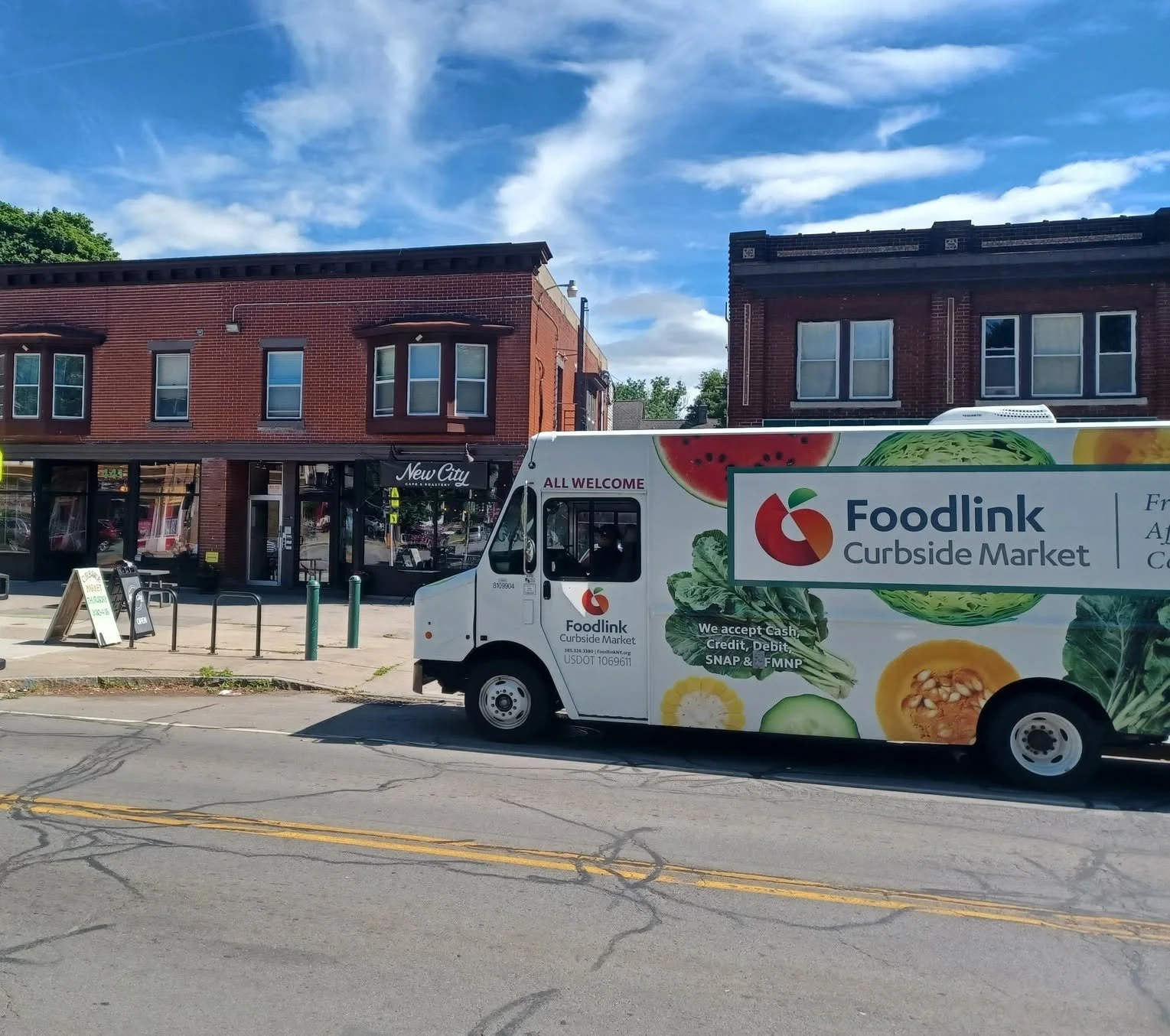 Foodlink curbside market truck at New City Cafe