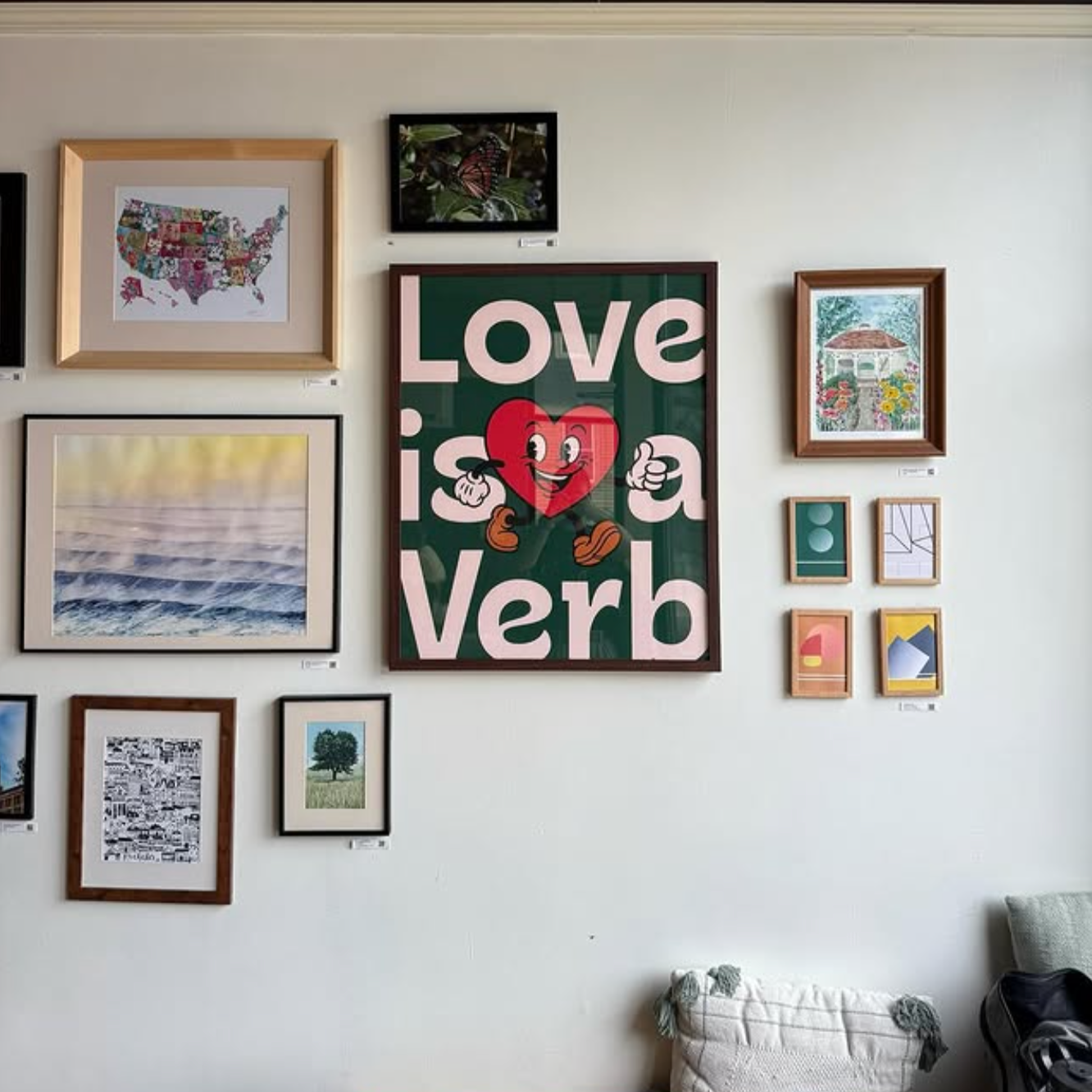 Love is a Verb wall art at New City Cafe