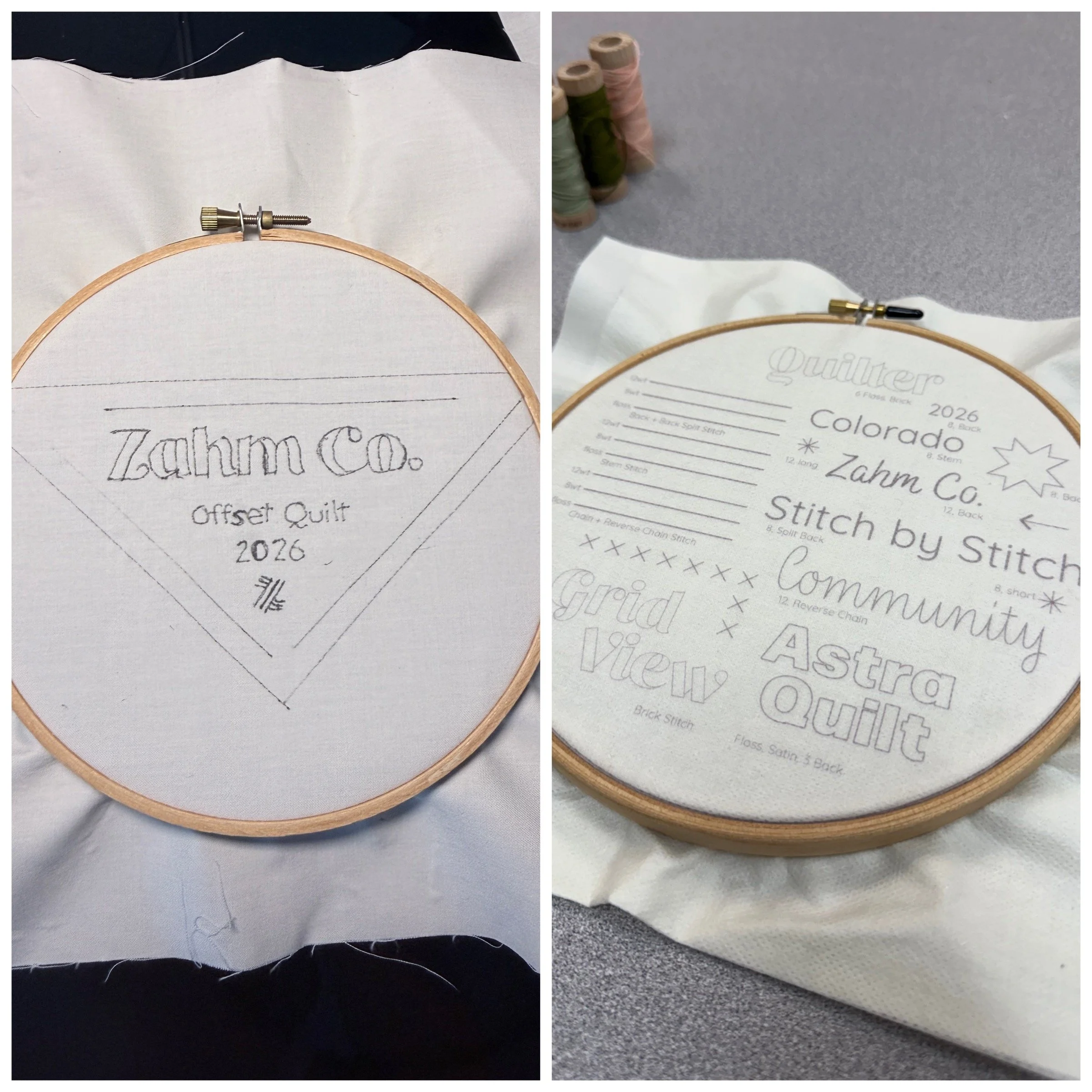 Tracing vs. stick-and-stitch stabilizer for embroidered lettering