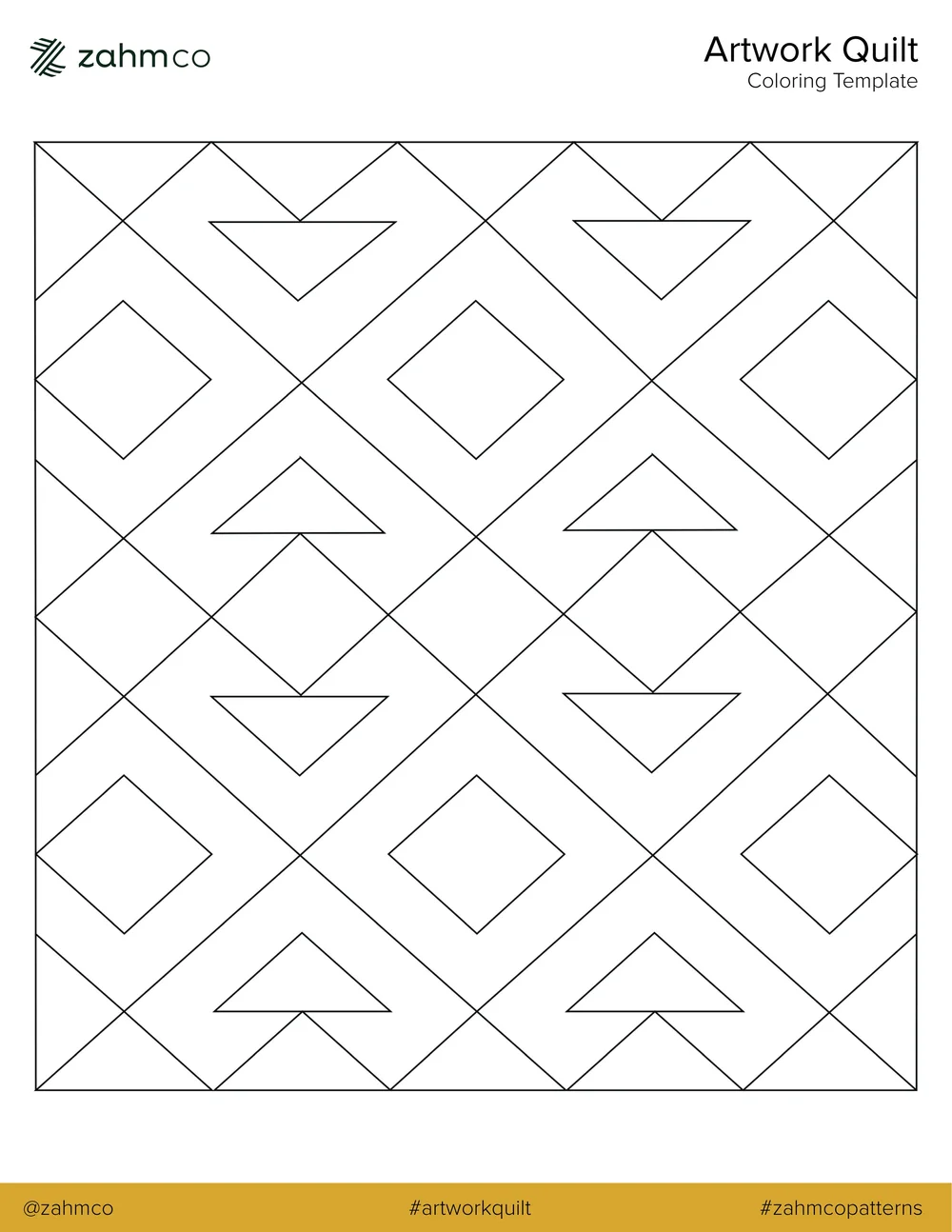 Zahm Co Pattern Quilt Coloring Template — Zahm Co.