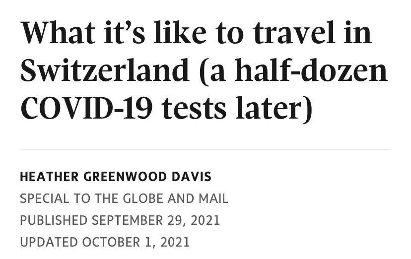 The Globe and Mail: Travel in Switzerland