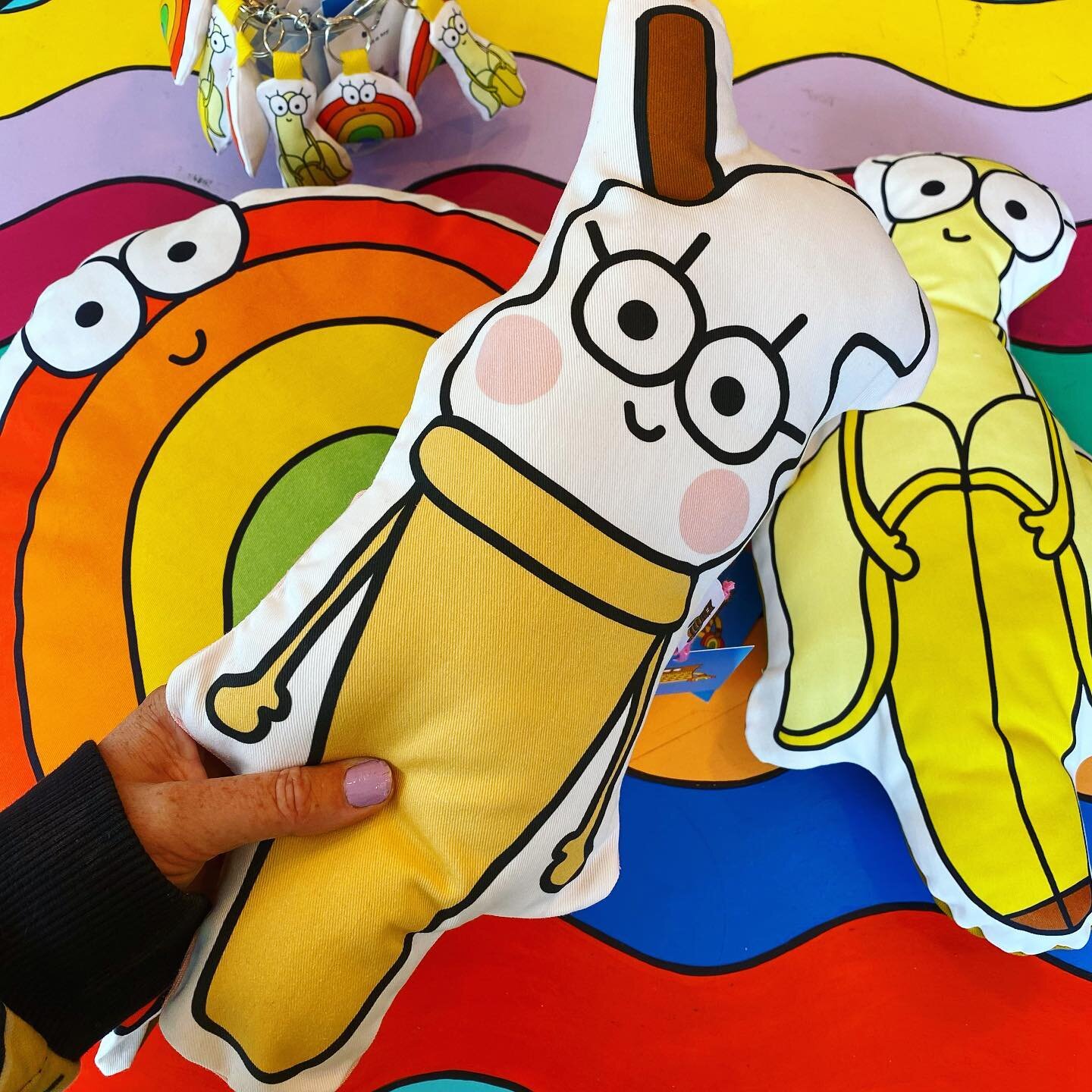 Hello! Meet Joan the Ice Cream who just popped into the little shop for the first time ever! Delighted she did and she brought her pals Brian the Rainbow and Polly the banana with her too. Have missed Bri and Poll wreaking joy filled havoc in the lit