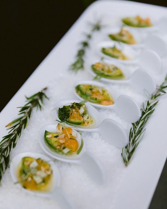 California Hass Avocado Carpaccio with citrus-fennel salsa...a perfect summer hors d&rsquo; oeuvre! @theedgeswed | @bettyzlatchincatering