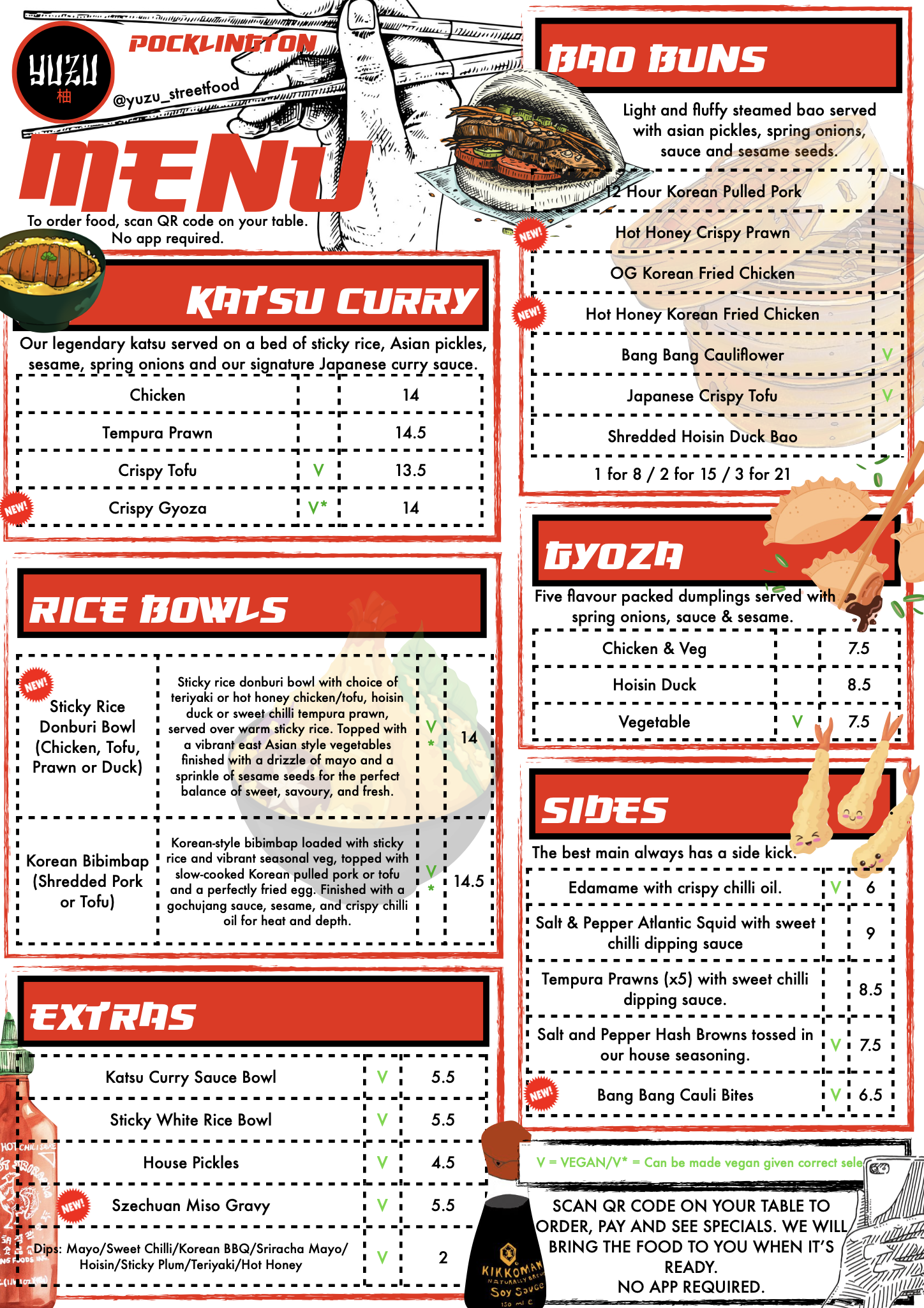 YUZU Street Food Pocklington Menu