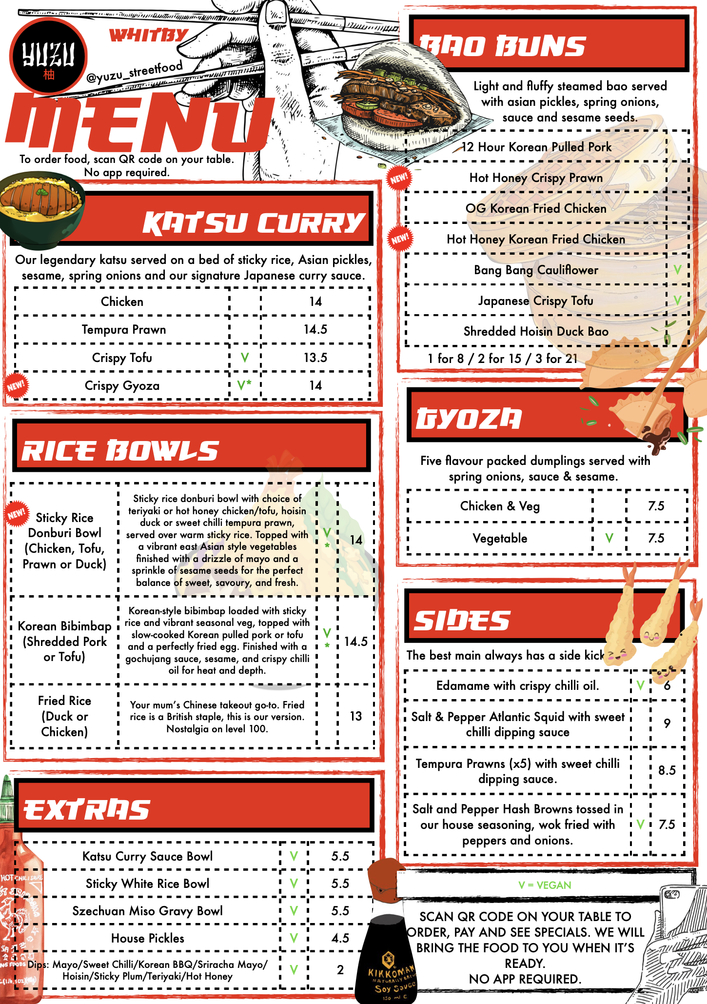 YUZU Street Food Menu Whitby