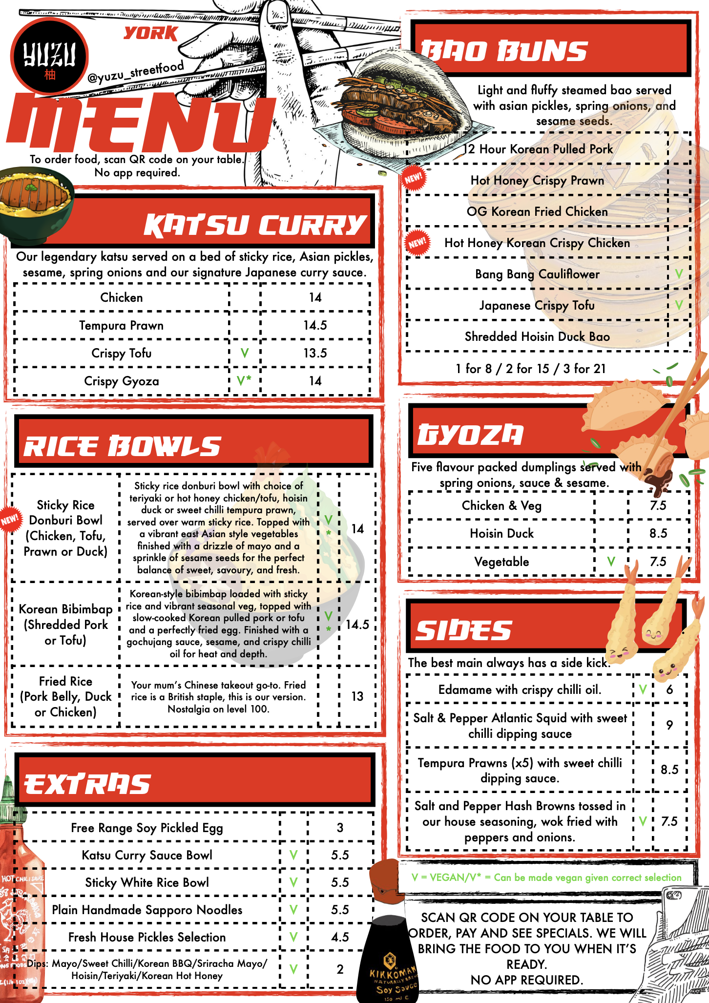 YUZU Street Food York Menu