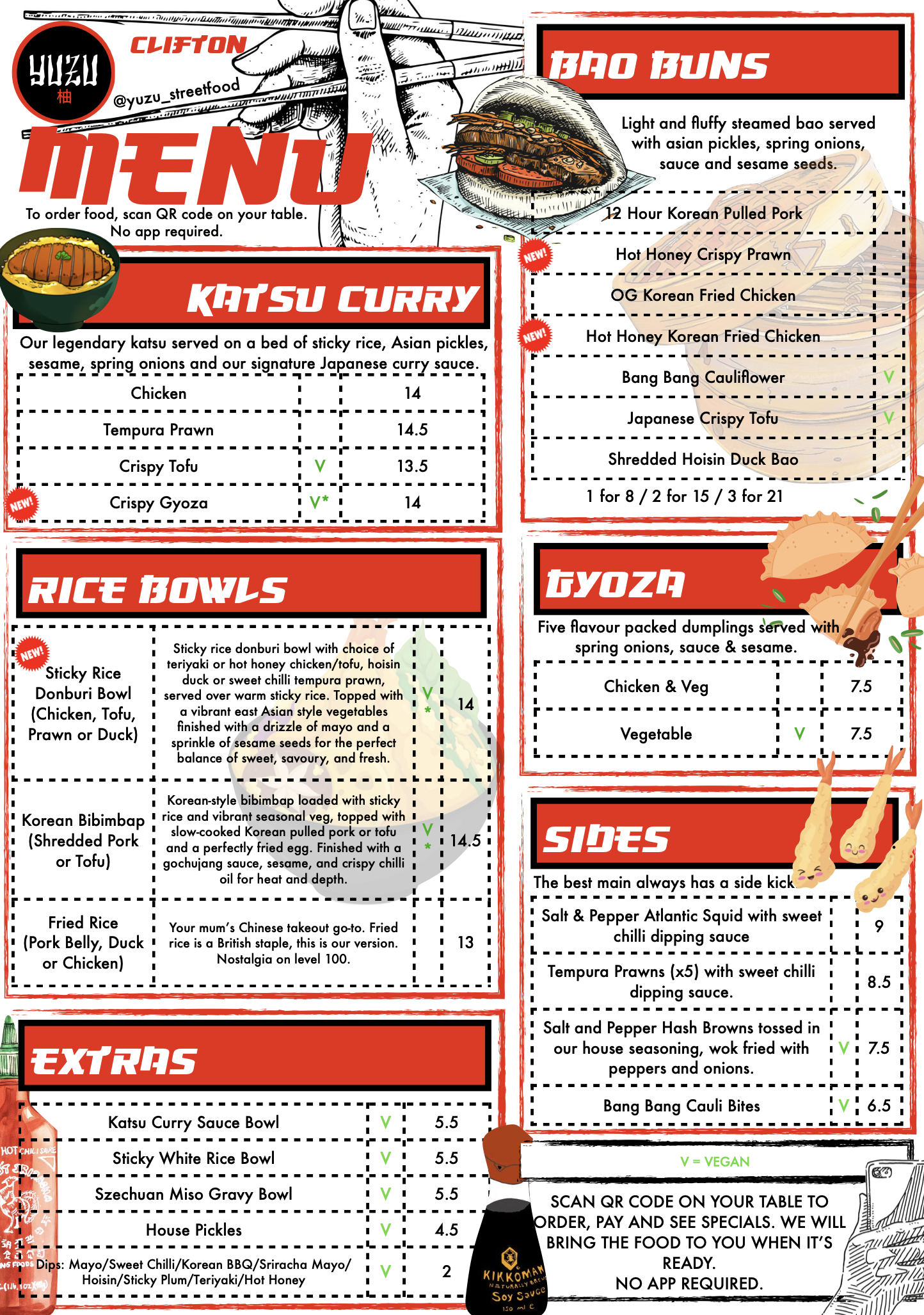 YUZU Street Food Clifton OGM menu