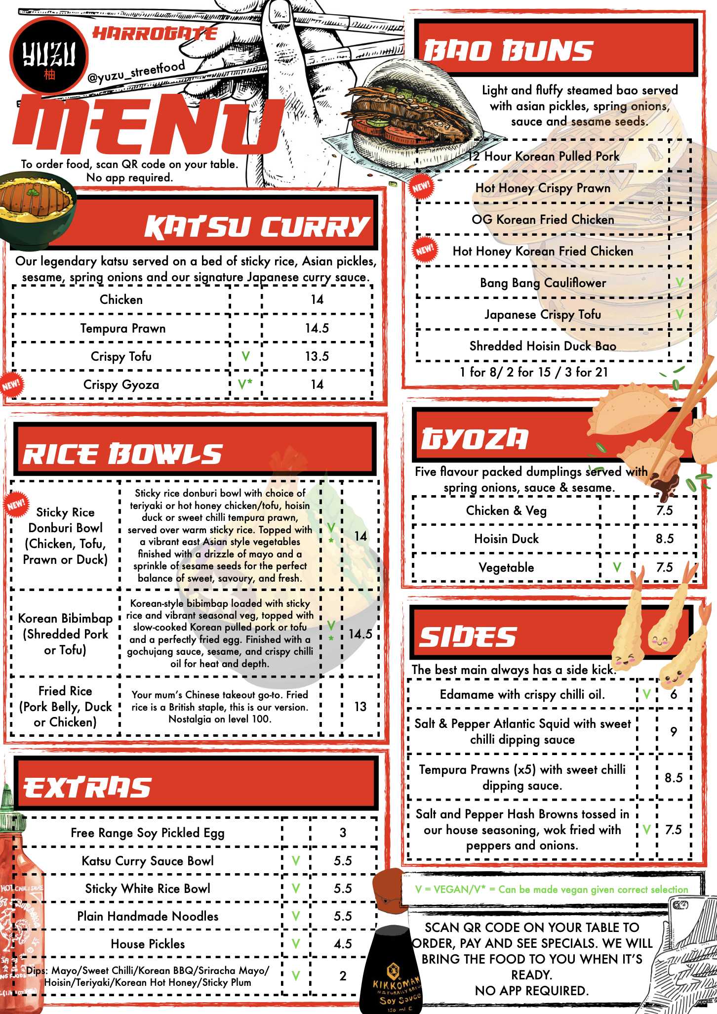 YUZU Street Food Menu Harrogate