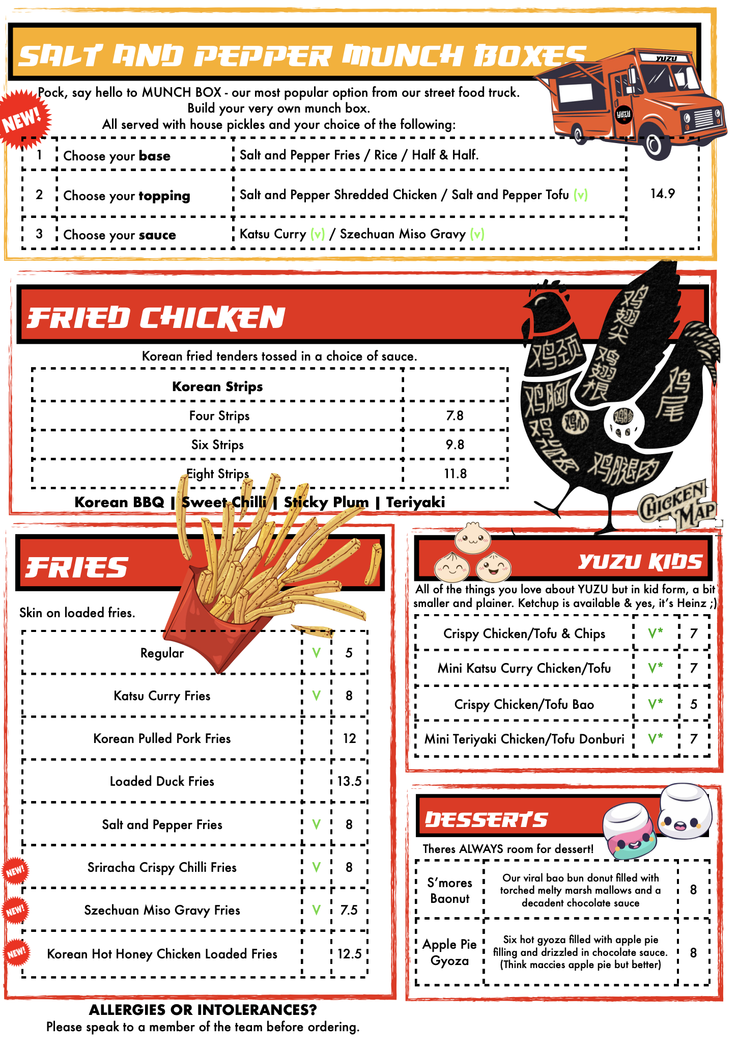 YUZU Street Food Menu Pocklington Page 2