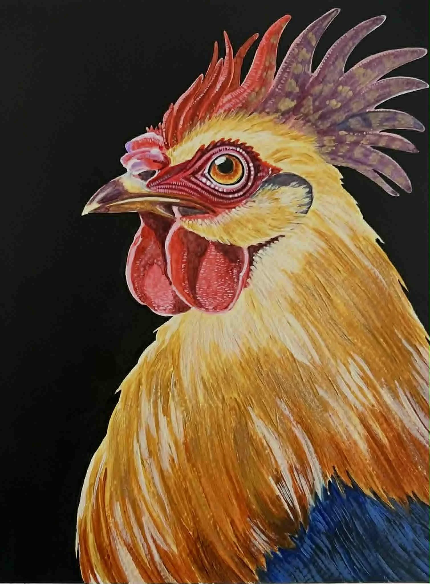 Paola Diaz - Eduardo the Rooster - mixed media $230